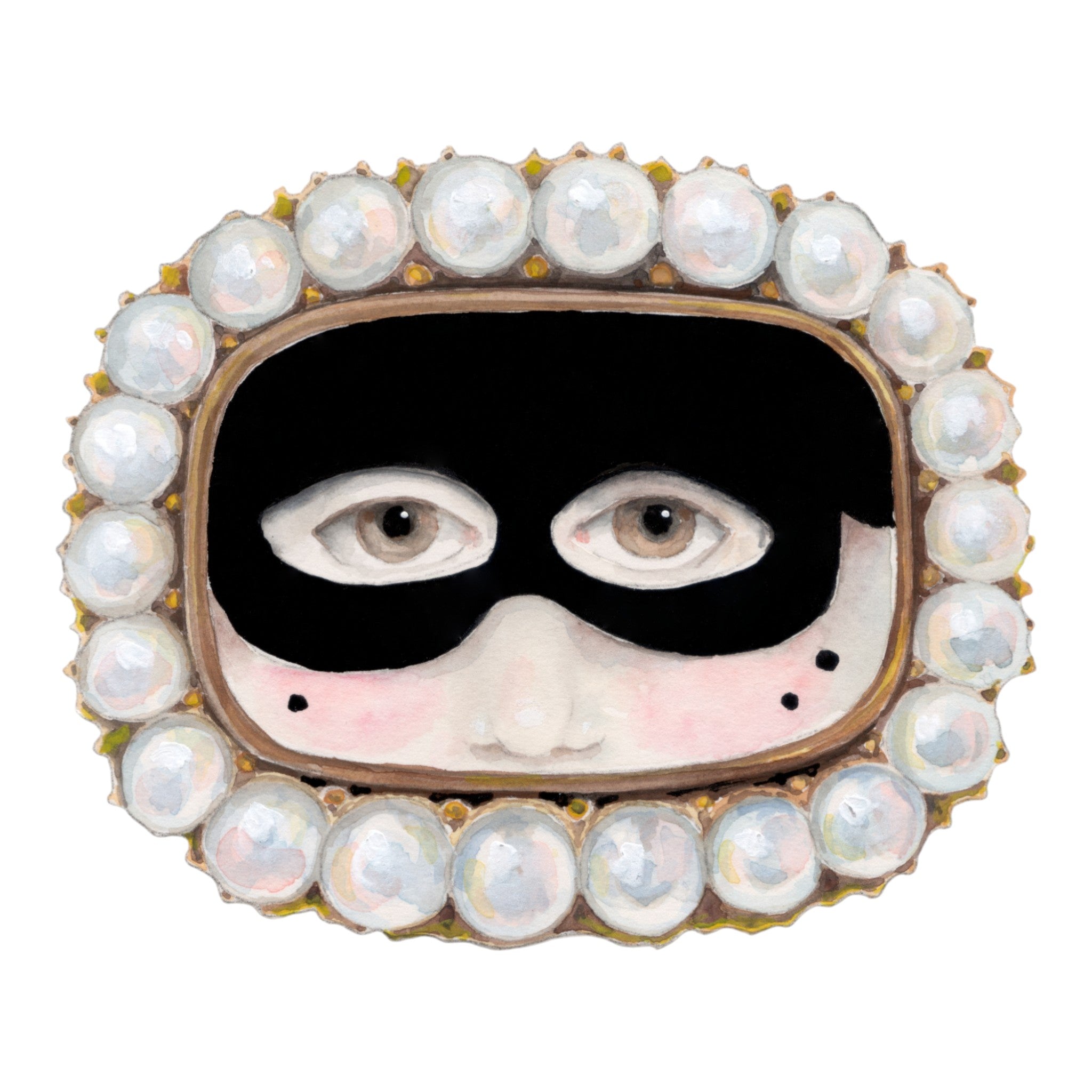 No. 21 Masquerade Jewelry Watercolor Archival Print