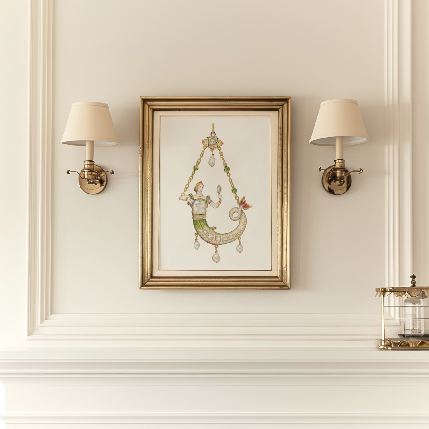 No. 2 Baroque Pearl Jewelry Watercolor Archival Print: Mermaid