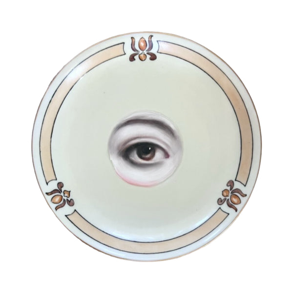 New! - Lover's Eye Painting on an Art Deco Hand-Painted Plate