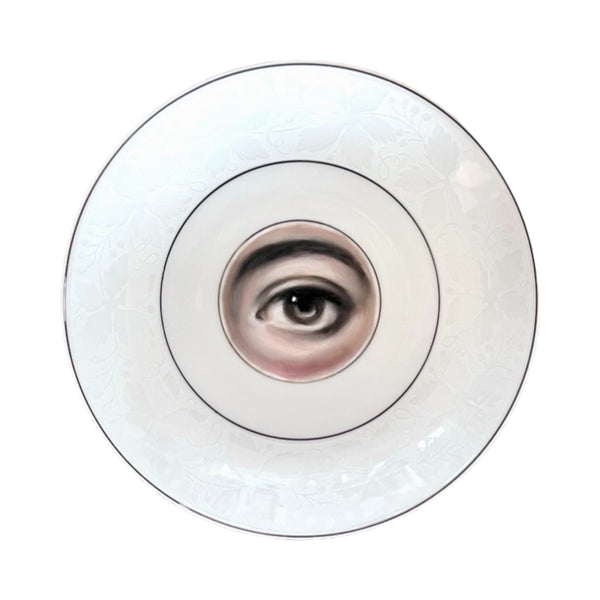 New! - Lover's Eye Painting on a White Grapevine Wreath Plate