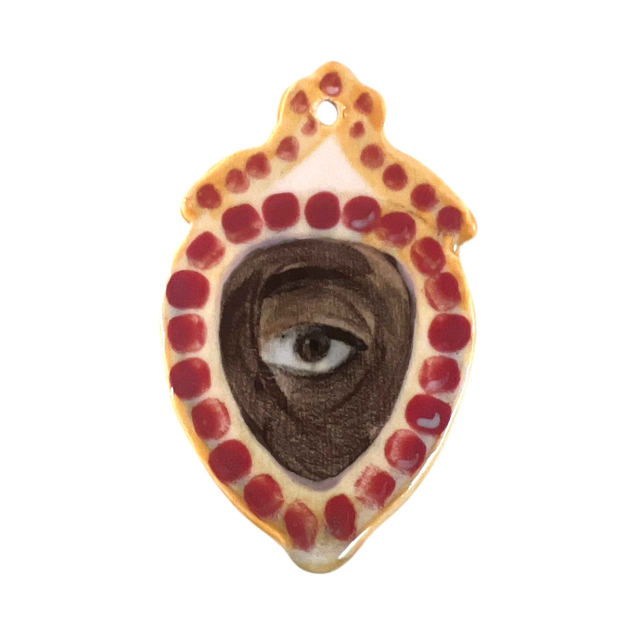 No. 142 Handmade Ornament - Garnet Heart