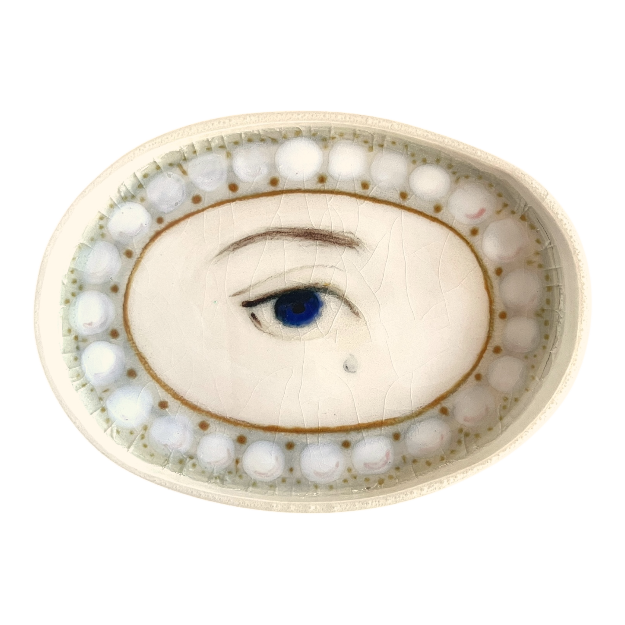 No. 69 Lover's Eye Jewelry Dish - Pearl with Teardop (Slight Seconds)