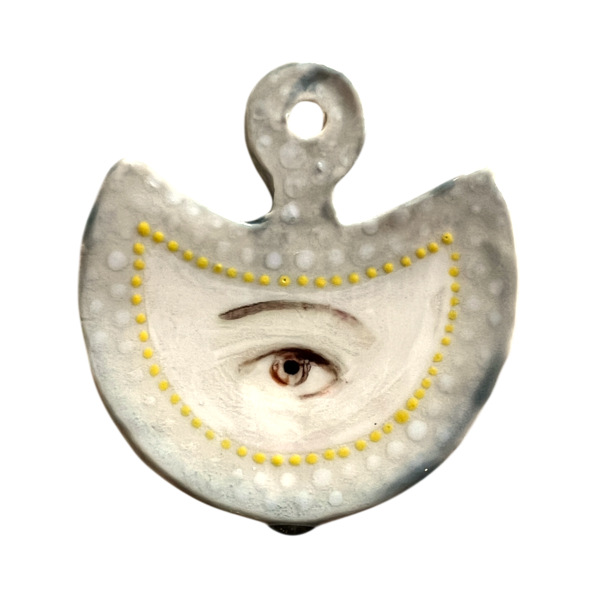 No. 165 Handmade Ornament - Pearl Crescent (Seconds)