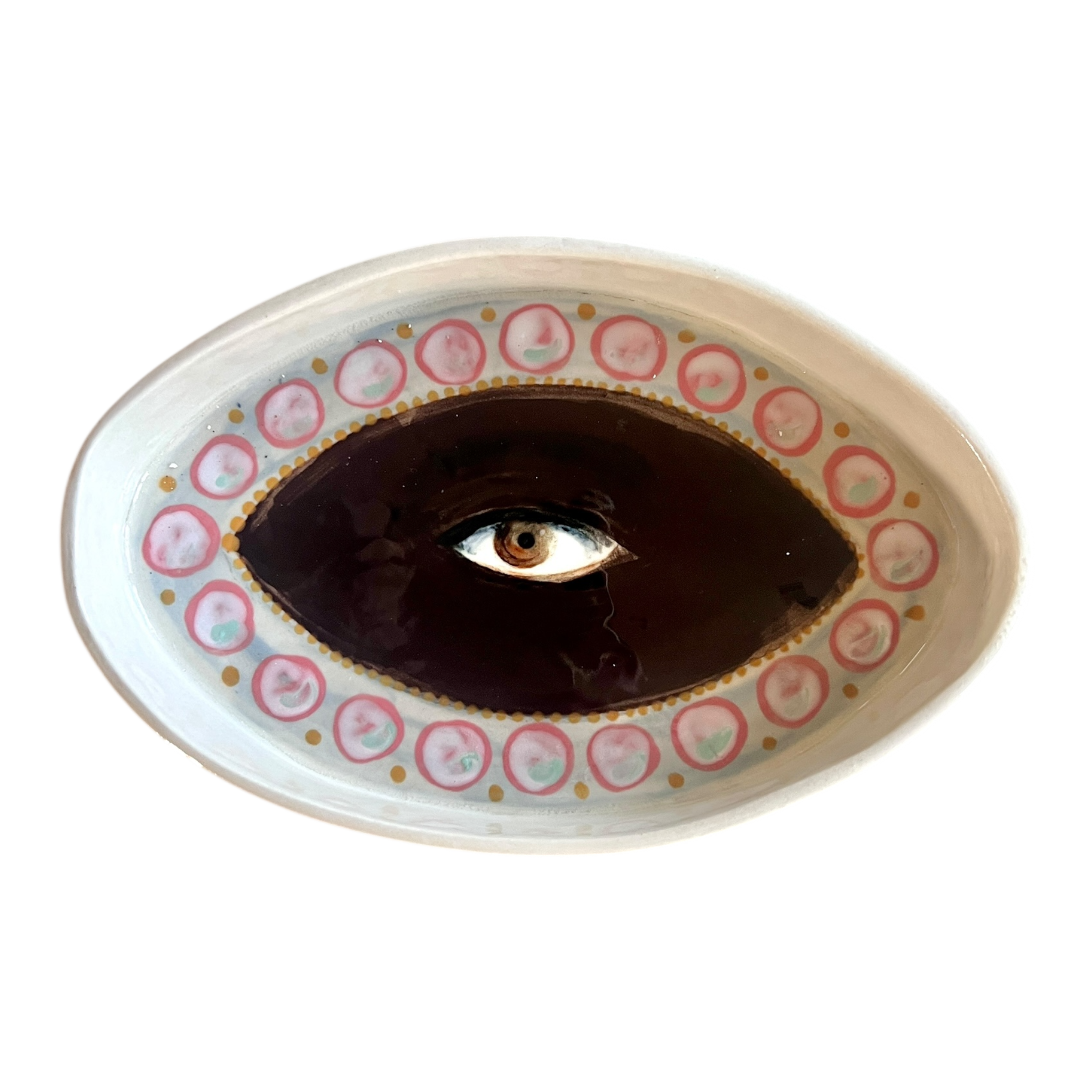 No. 70 Lover's Eye Jewelry Dish - Pink Pearl Navette