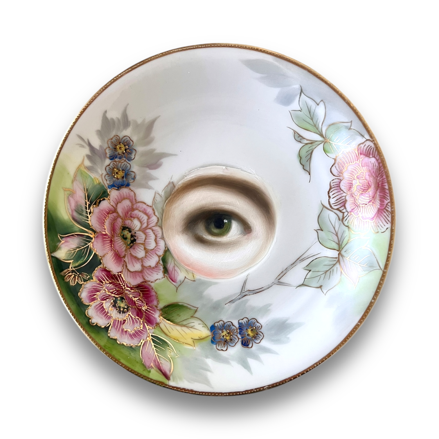 No. 2962 Lover's Eye Painting on a Botanical Plate