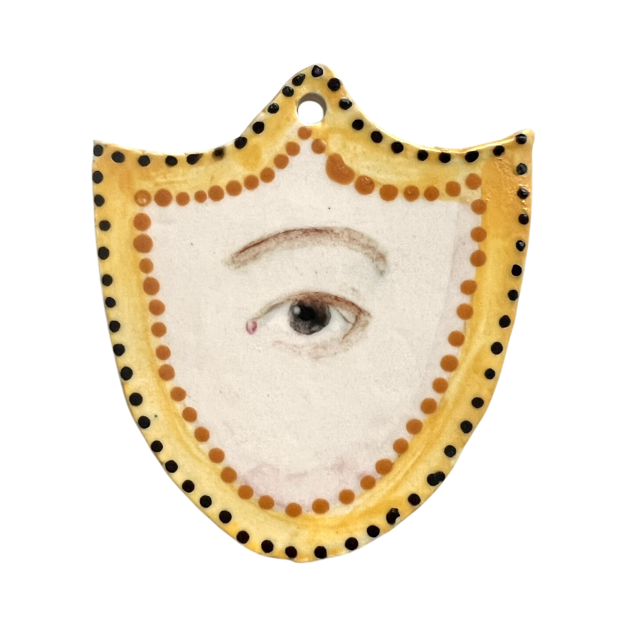 No. 188 Handmade Ornament - Gold & Jet Shield