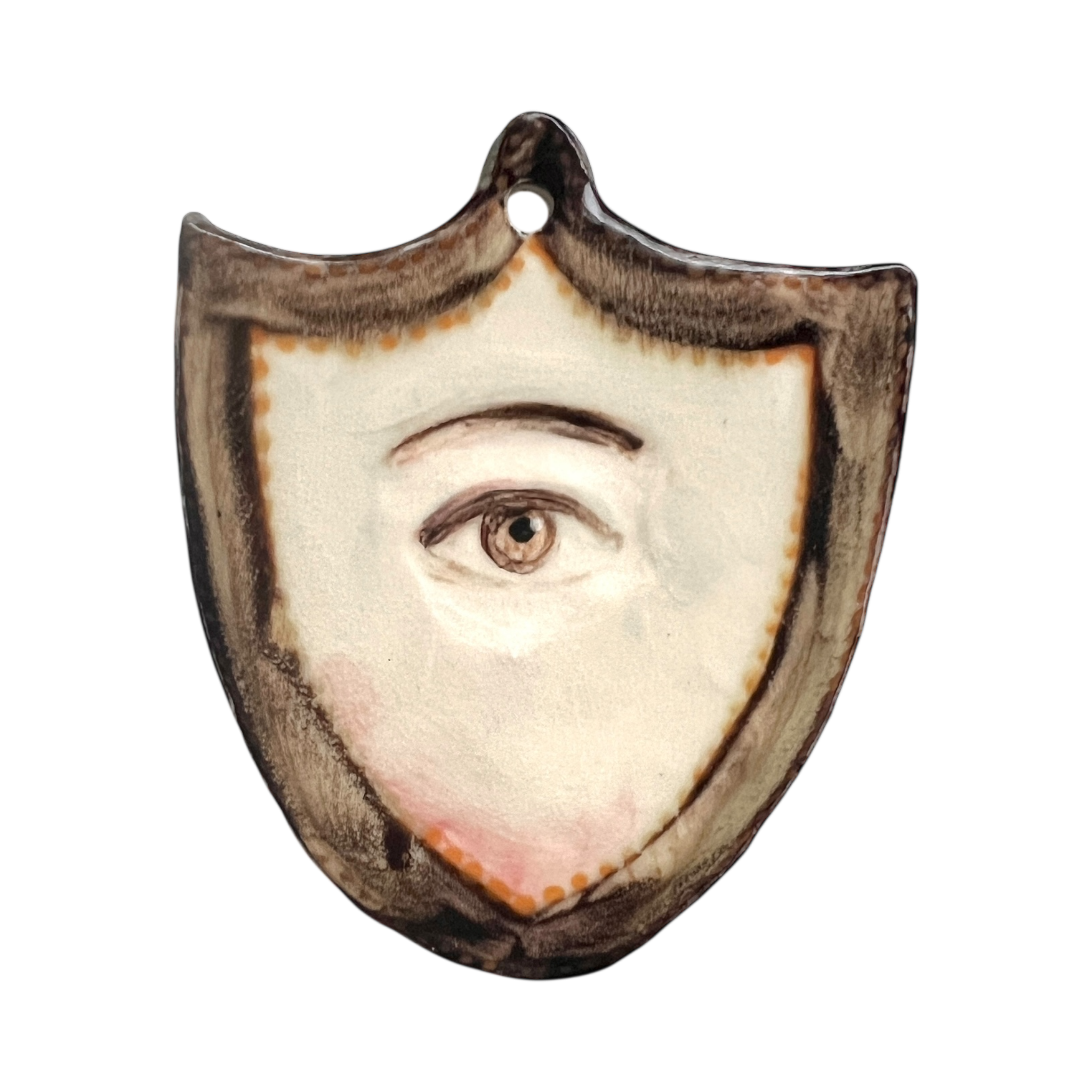 No. 182 Handmade Ornament - Brown Shield (Seconds)