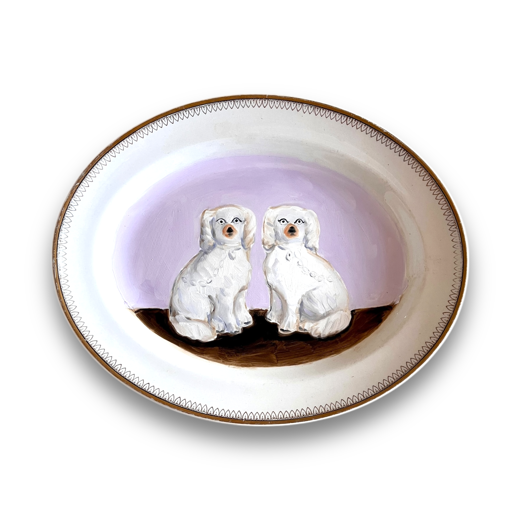 No. 1025 Terrence & Tess the White Staffordshire Spaniels and Their Portraits