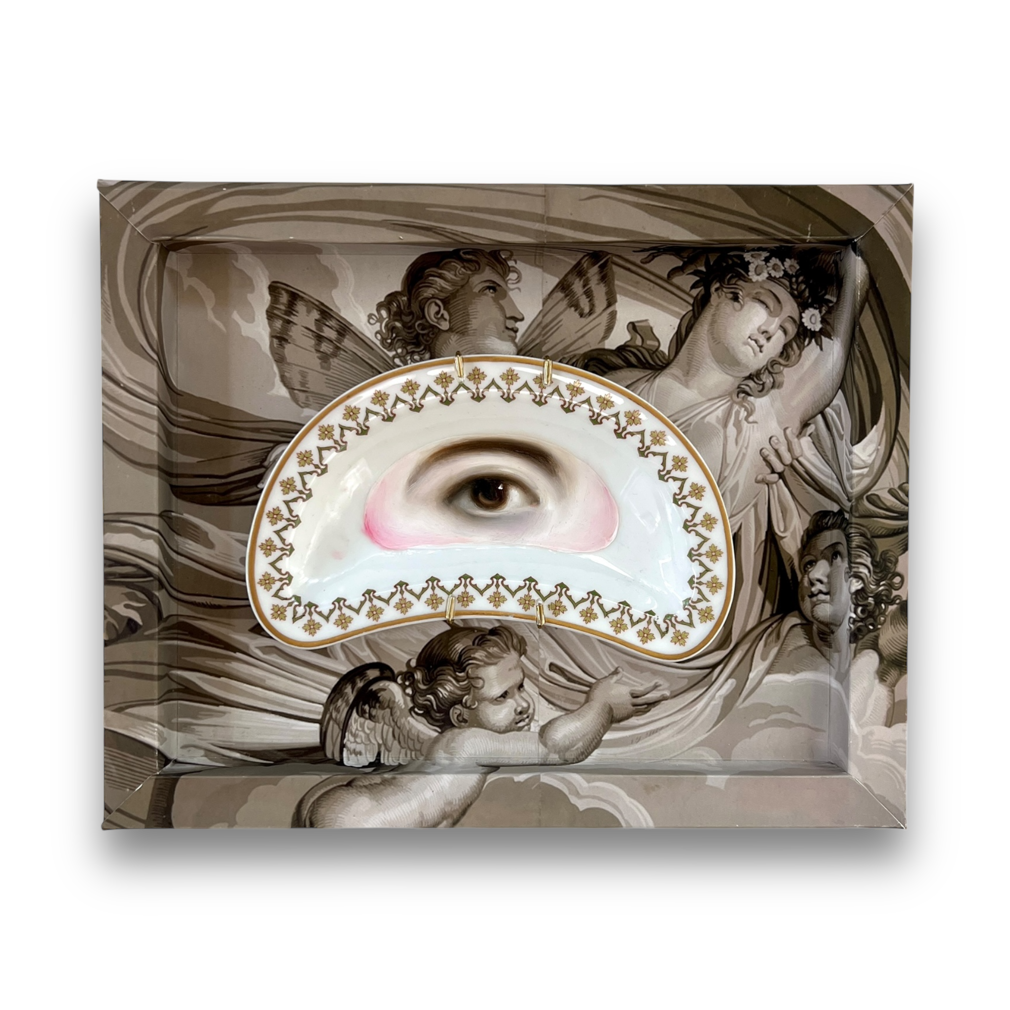 No. 2989 Lover's Eye Painting on a French Limoges Crescent Dish