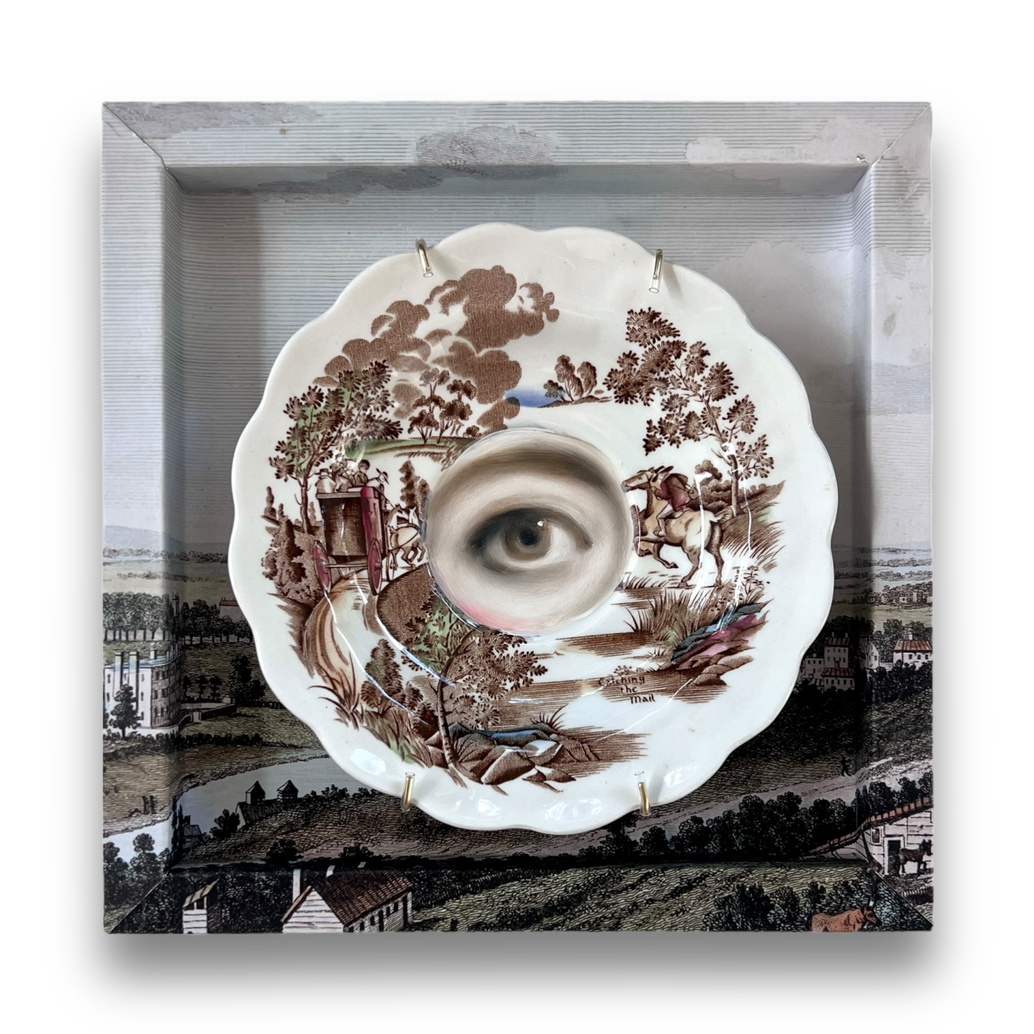 No. 3005 Lover's Eye Painting on an English Landscape Plate