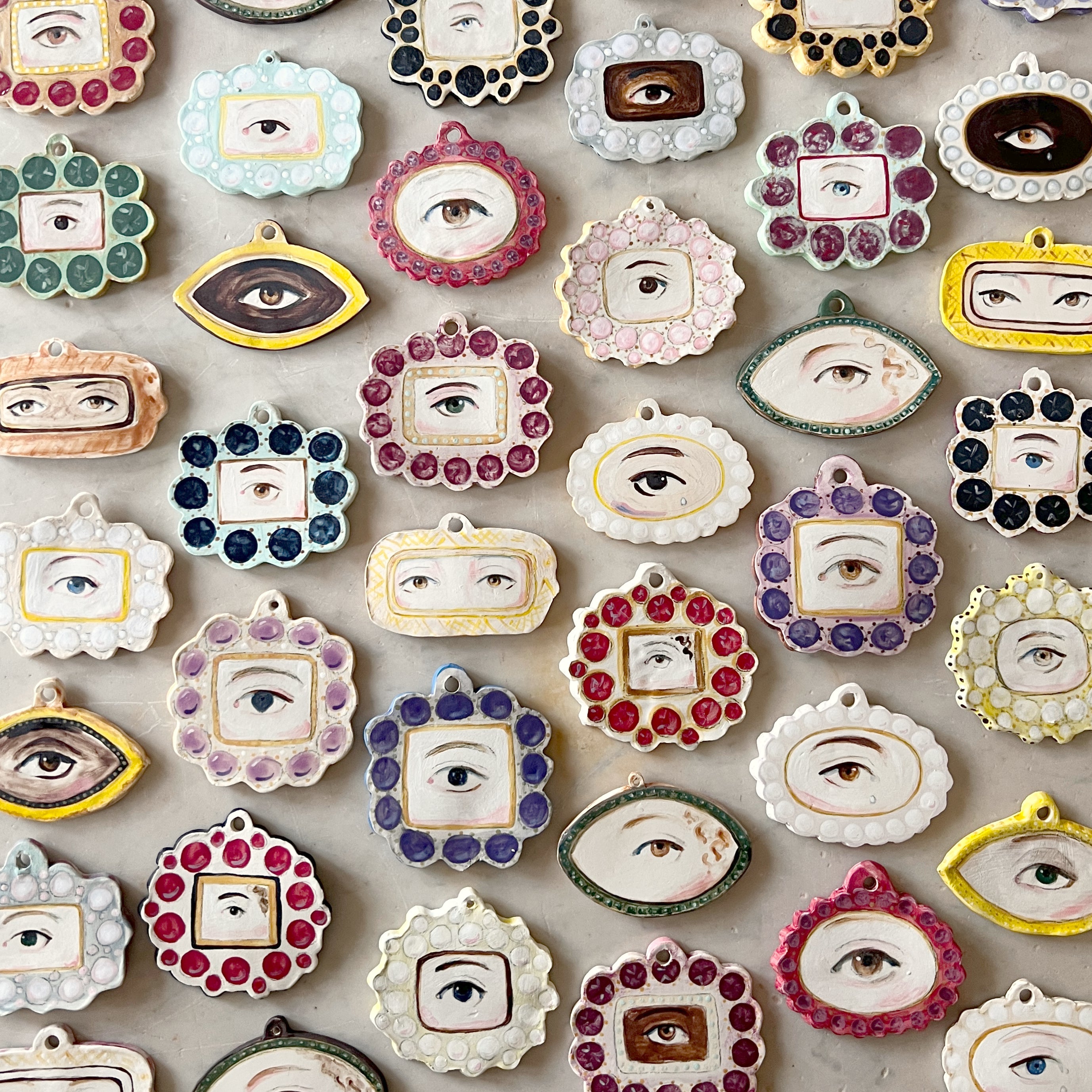 Ceramic Lover's Eye Ornaments (Handmade)