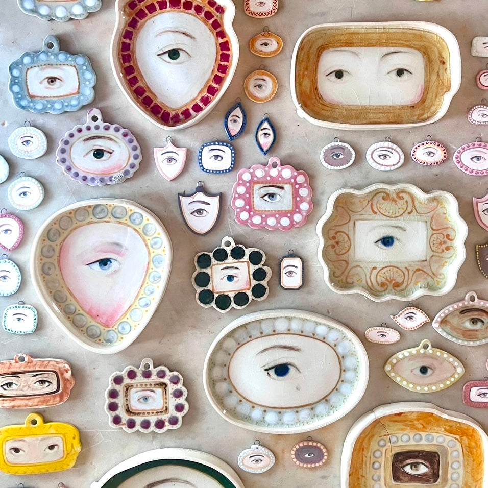 Ceramic Lover's Eye Jewelry Dishes