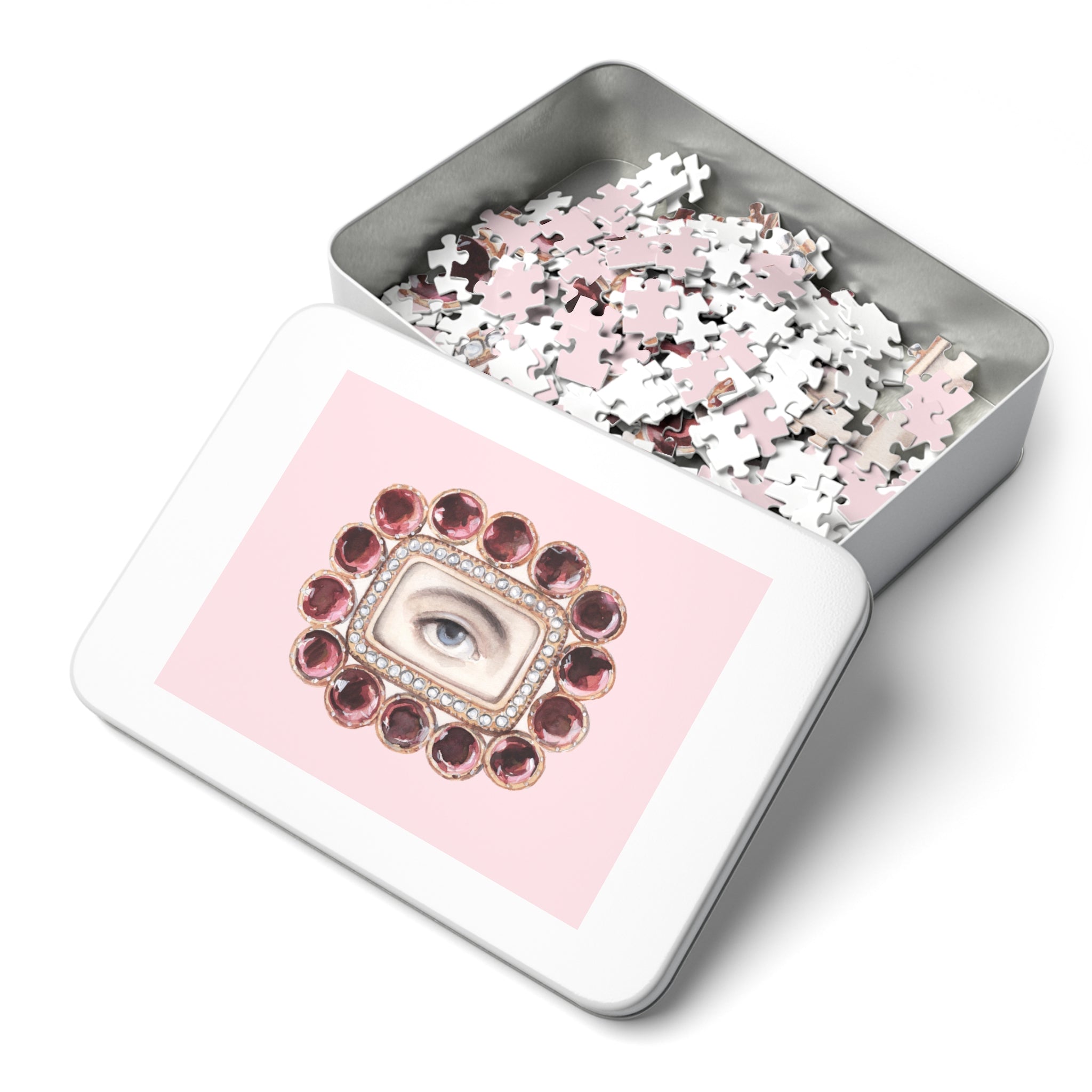 Lover's Eye Jigsaw Puzzle with Tin (Petal Pink)