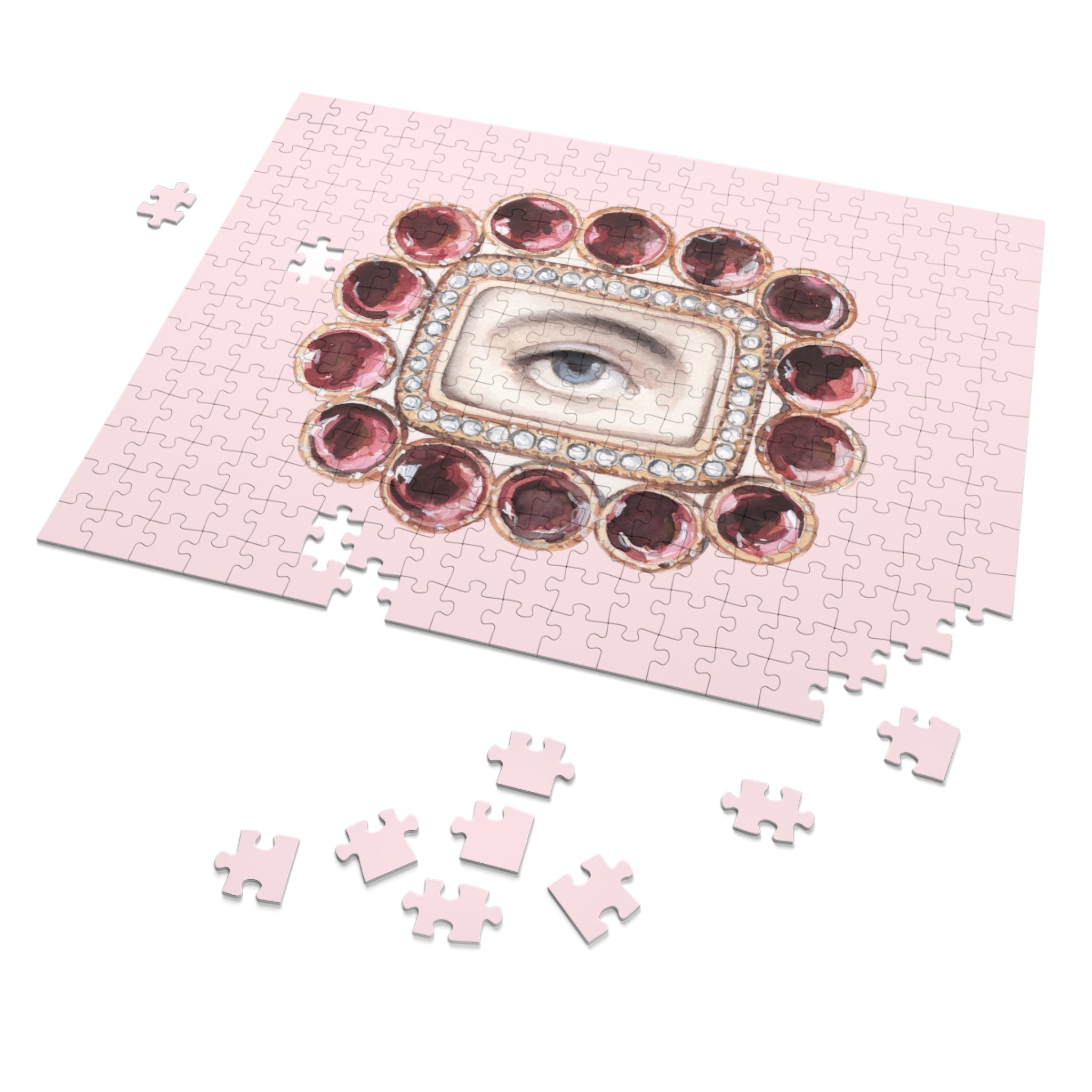 Lover's Eye Jigsaw Puzzle with Tin (Petal Pink)