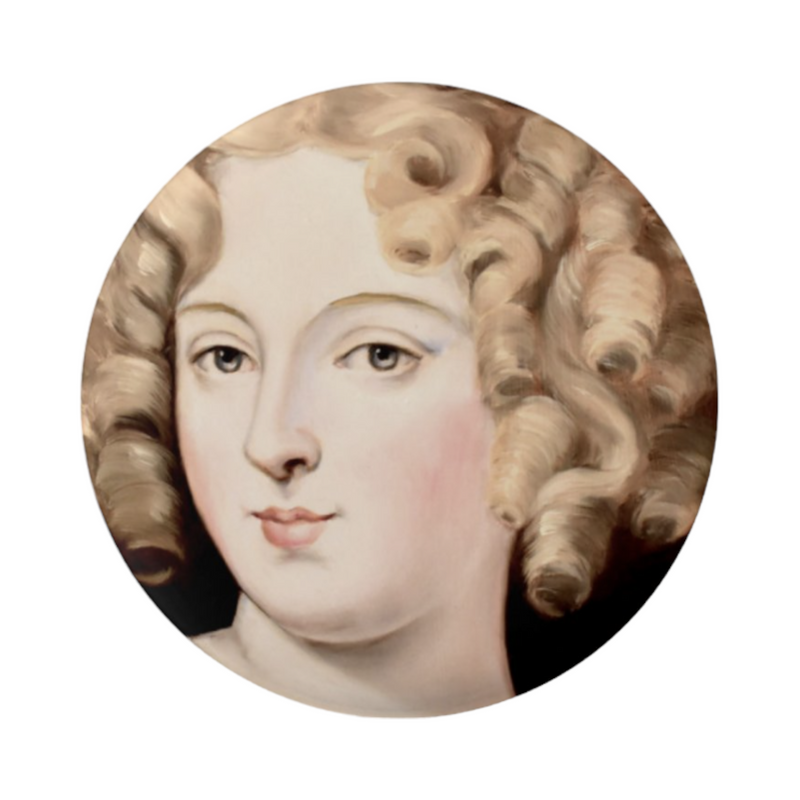 Portrait of a Lady with Blonde Curls Pin