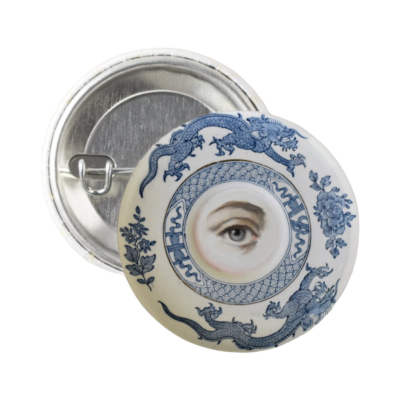 Lover's Eye Dragon Blue Plate Pin
