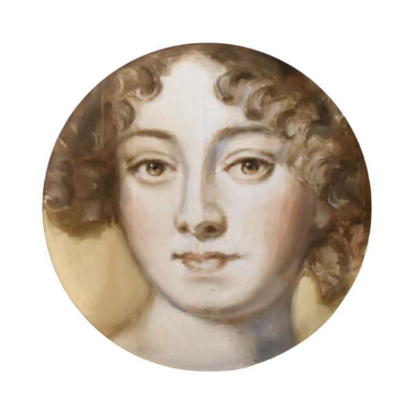 Portrait of a Lady with Chestnut Curls Pin