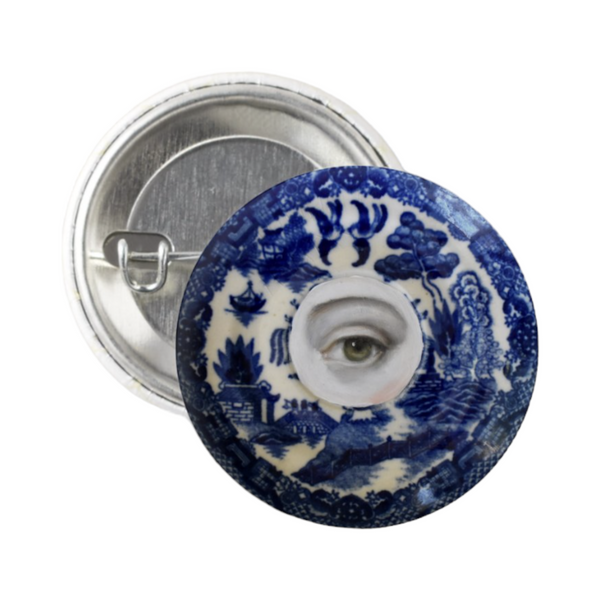 Lover's Eye Flow Blue Willow Plate Pin