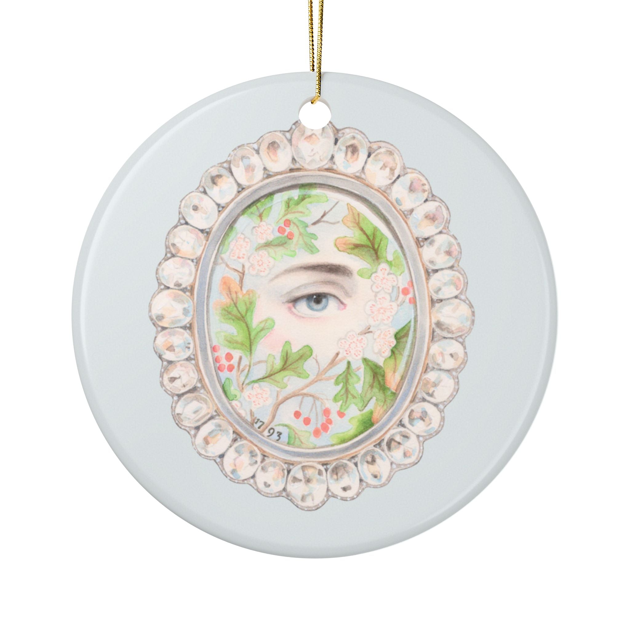 No. 22 Lover's Eye Ceramic Christmas Ornament - Pale Blue