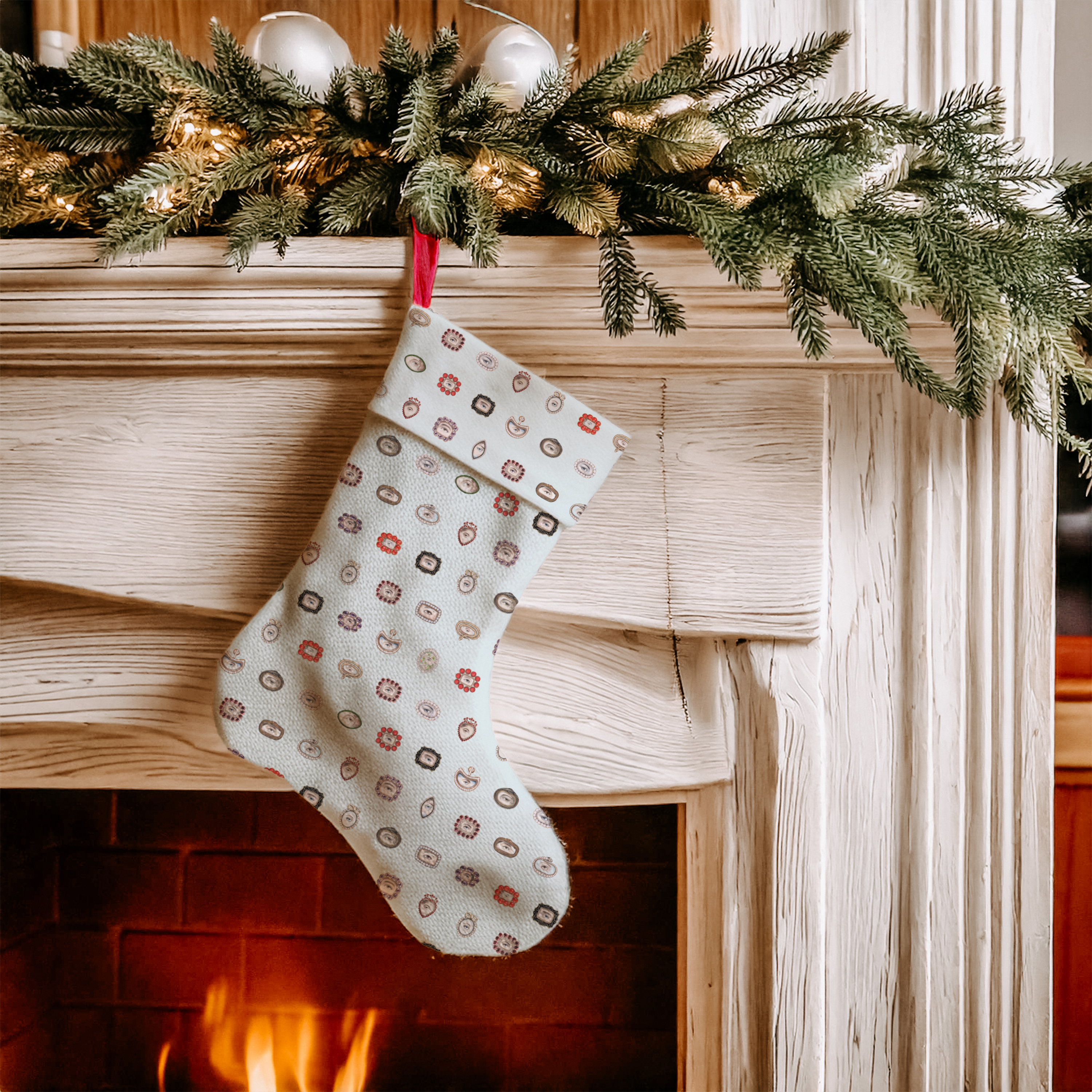 Lover's Eye Linen Christmas Stocking (Robin's Egg Blue)