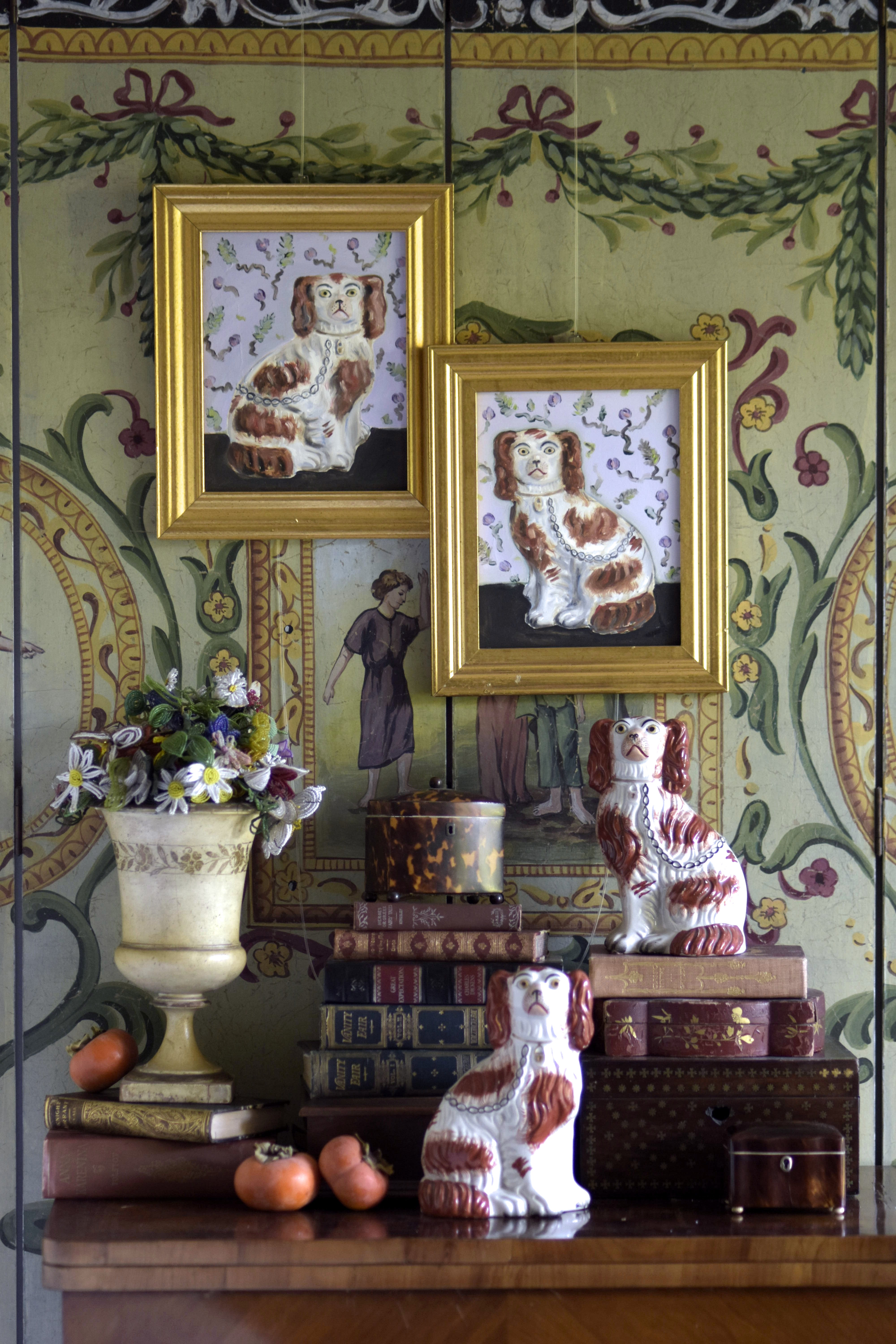 No. 1031 Crispin & Catherine the Red and White Staffordshire Spaniels & Their Portraits