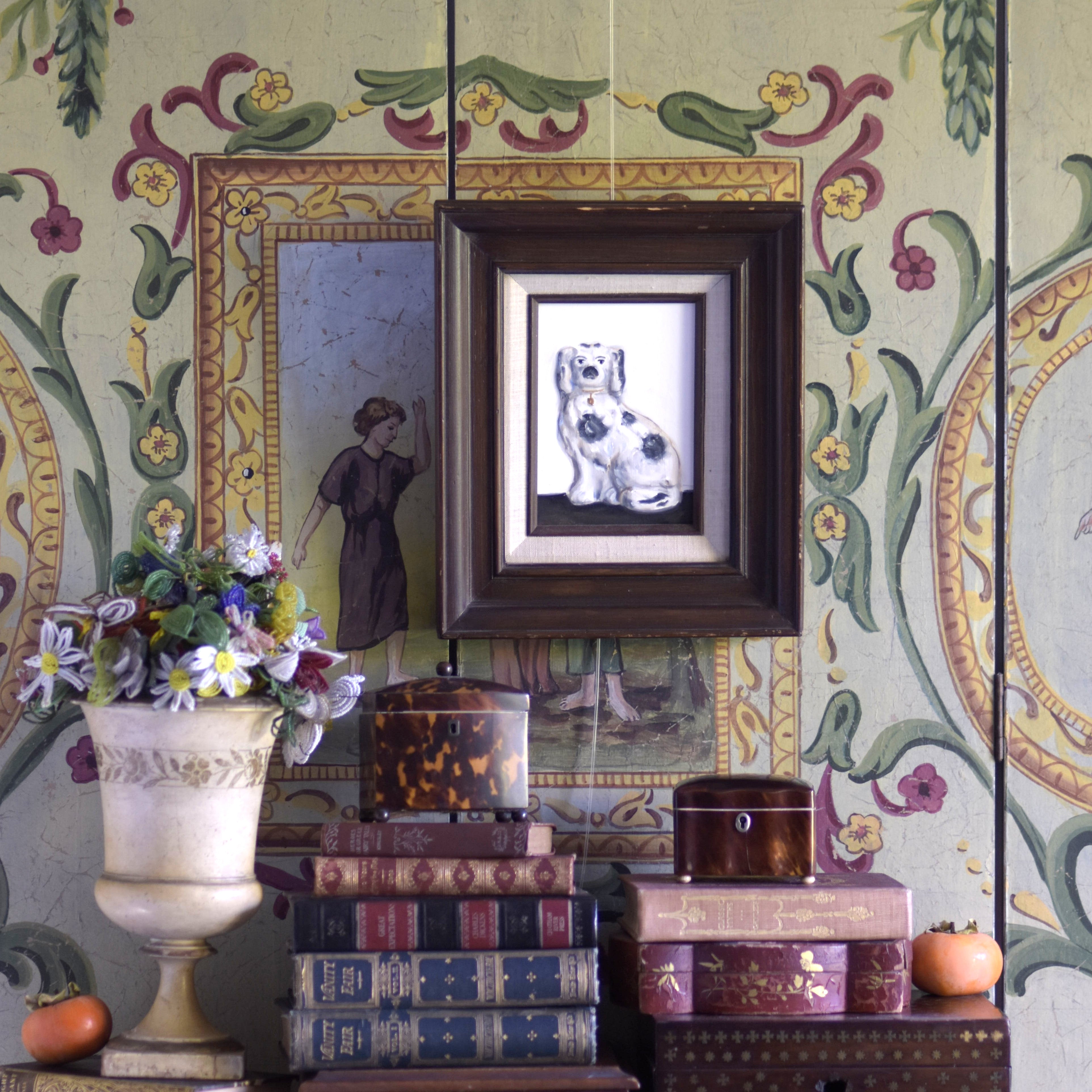 No. 1032 Milo the Black and White Staffordshire Dog - Portrait