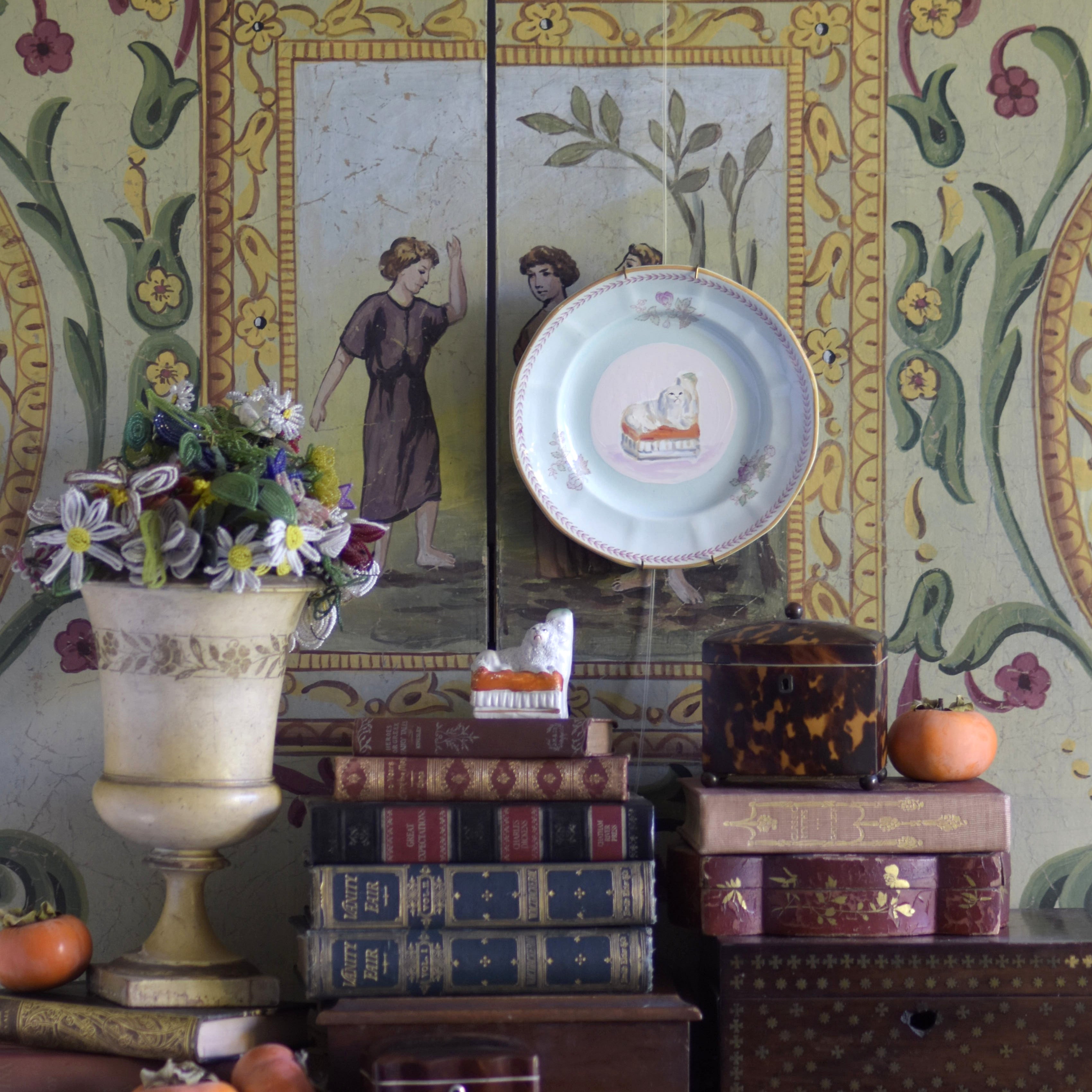 No. 1004 Fitz the Fairing Staffordshire Poodle and his Portrait