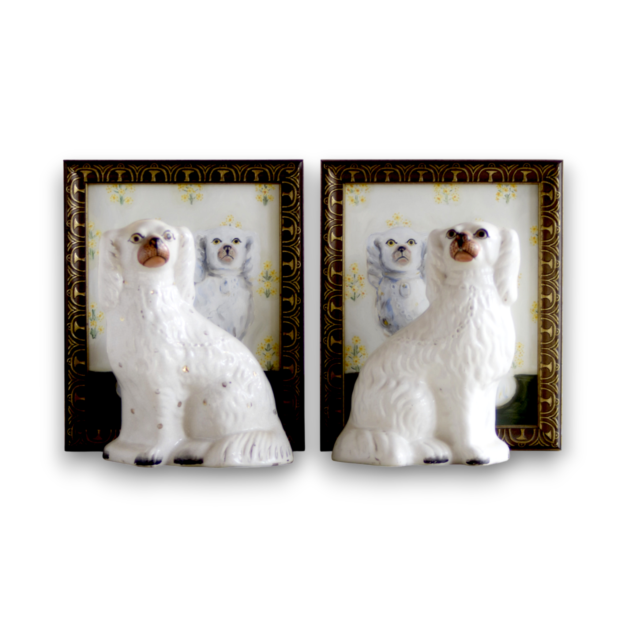 No. 1039 Percy & Primrose the White Staffordshire Dogs and Their Portraits