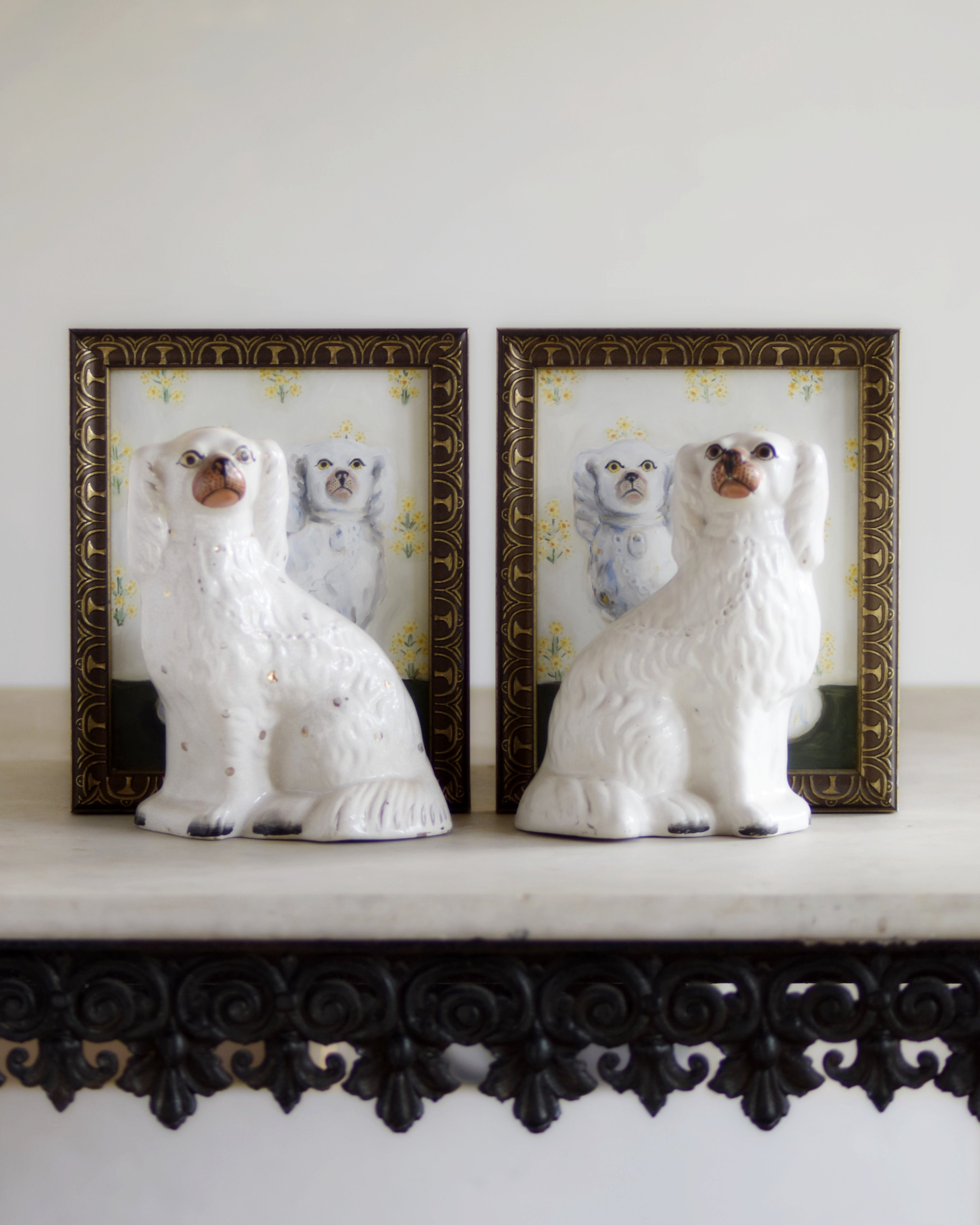 No. 1039 Percy & Primrose the White Staffordshire Dogs and Their Portraits