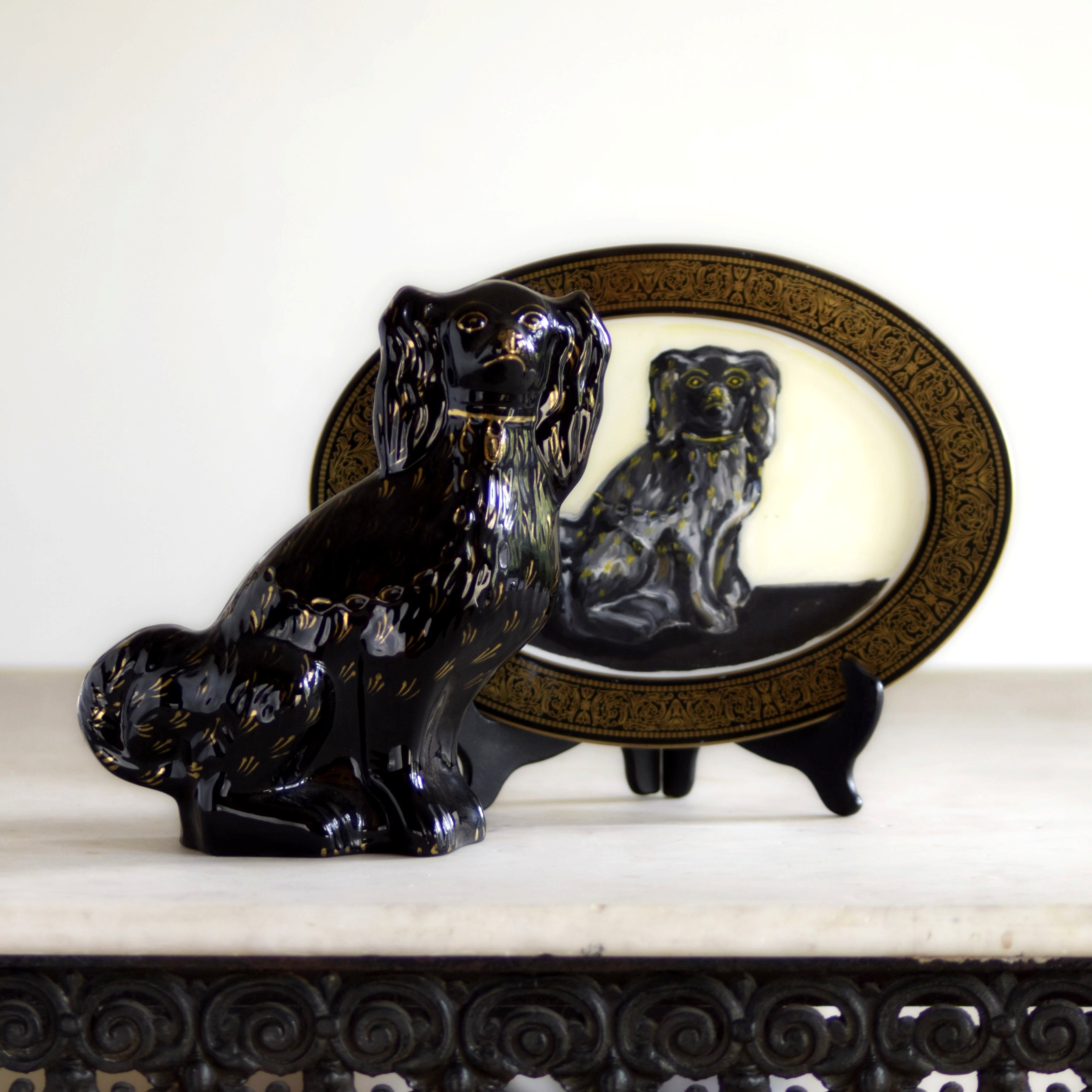 No. 1014 Othello the Jackfield Staffordshire Spaniel and His Portrait