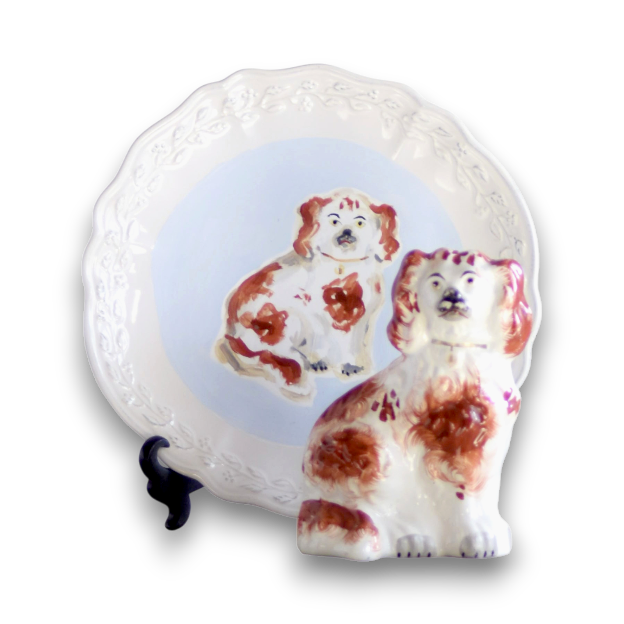 No. 1019 Thomas the Red & White Staffordshire Spaniel and His Portrait