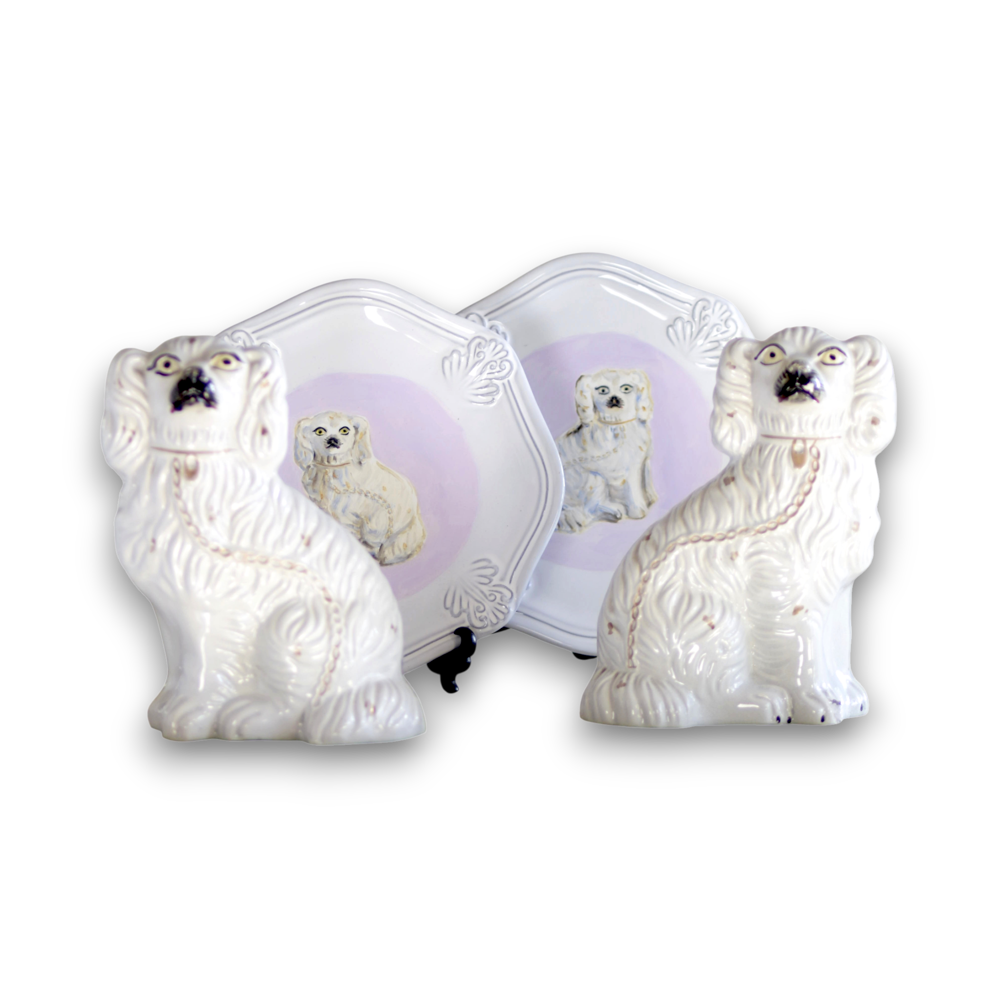 No. 1028 Floris & Fergus the White Staffordshire Spaniels and Their Portraits