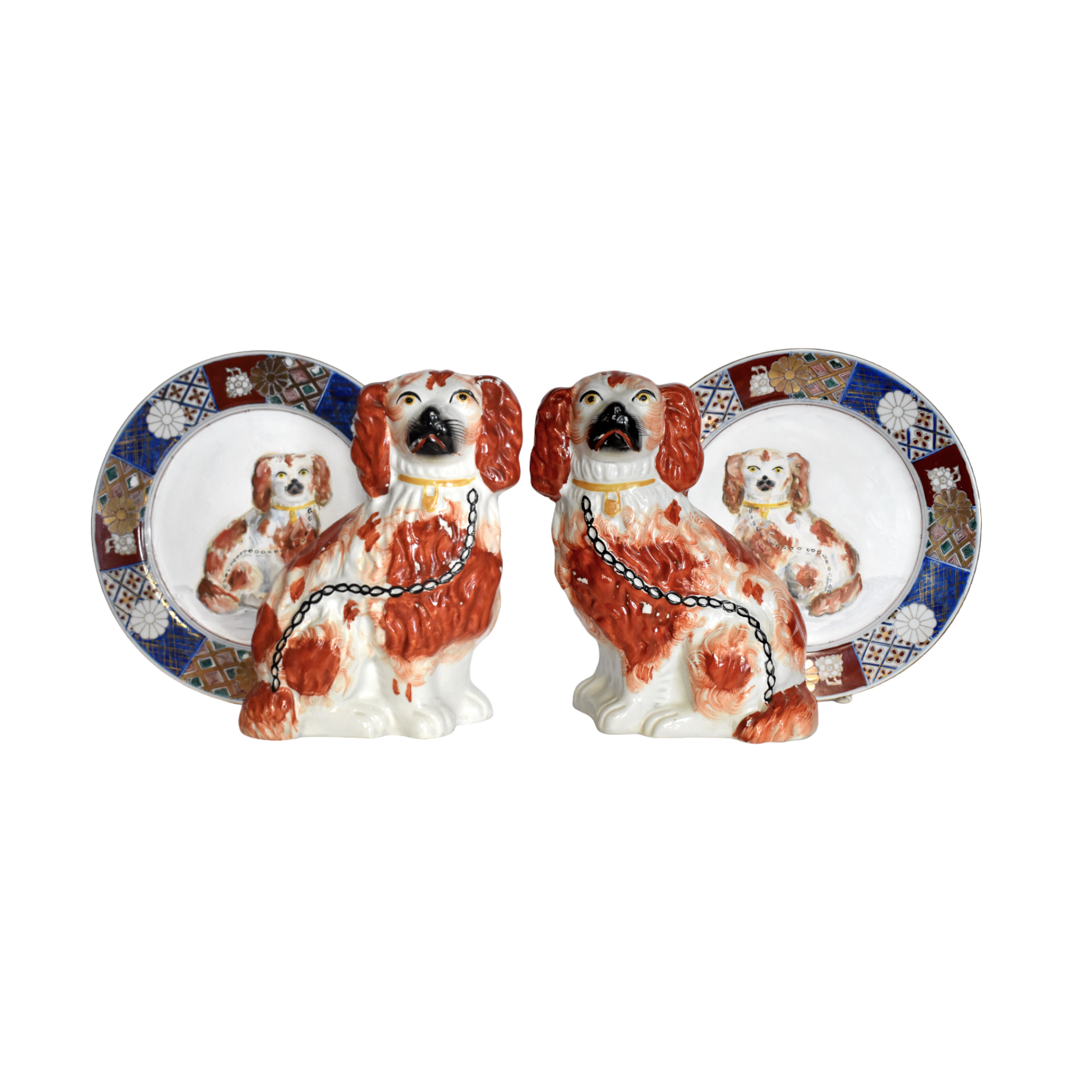 Elizabeth & Edward the Red and White Staffordshire Spaniels Portraits