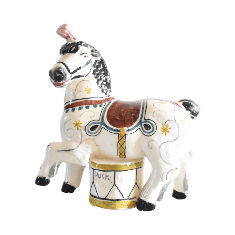 Hand-Made Ceramic Circus Horse Figurine