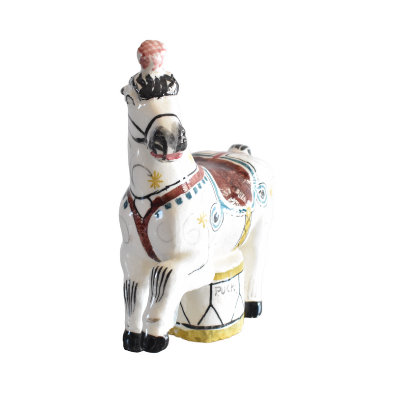 Hand-Made Ceramic Circus Horse Figurine