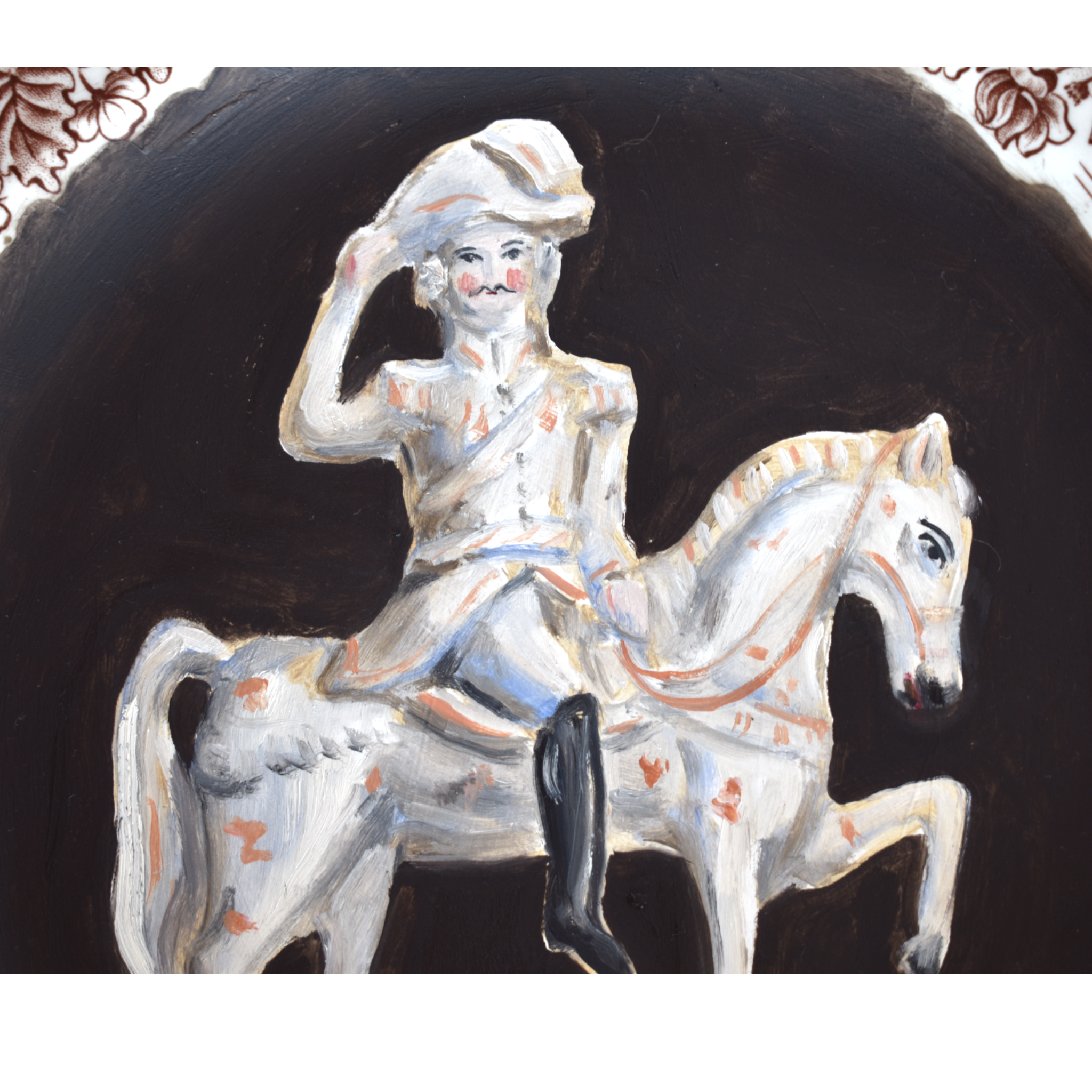 No. 1008 Staffordshire Equestrian on a White Horse and their Portrait