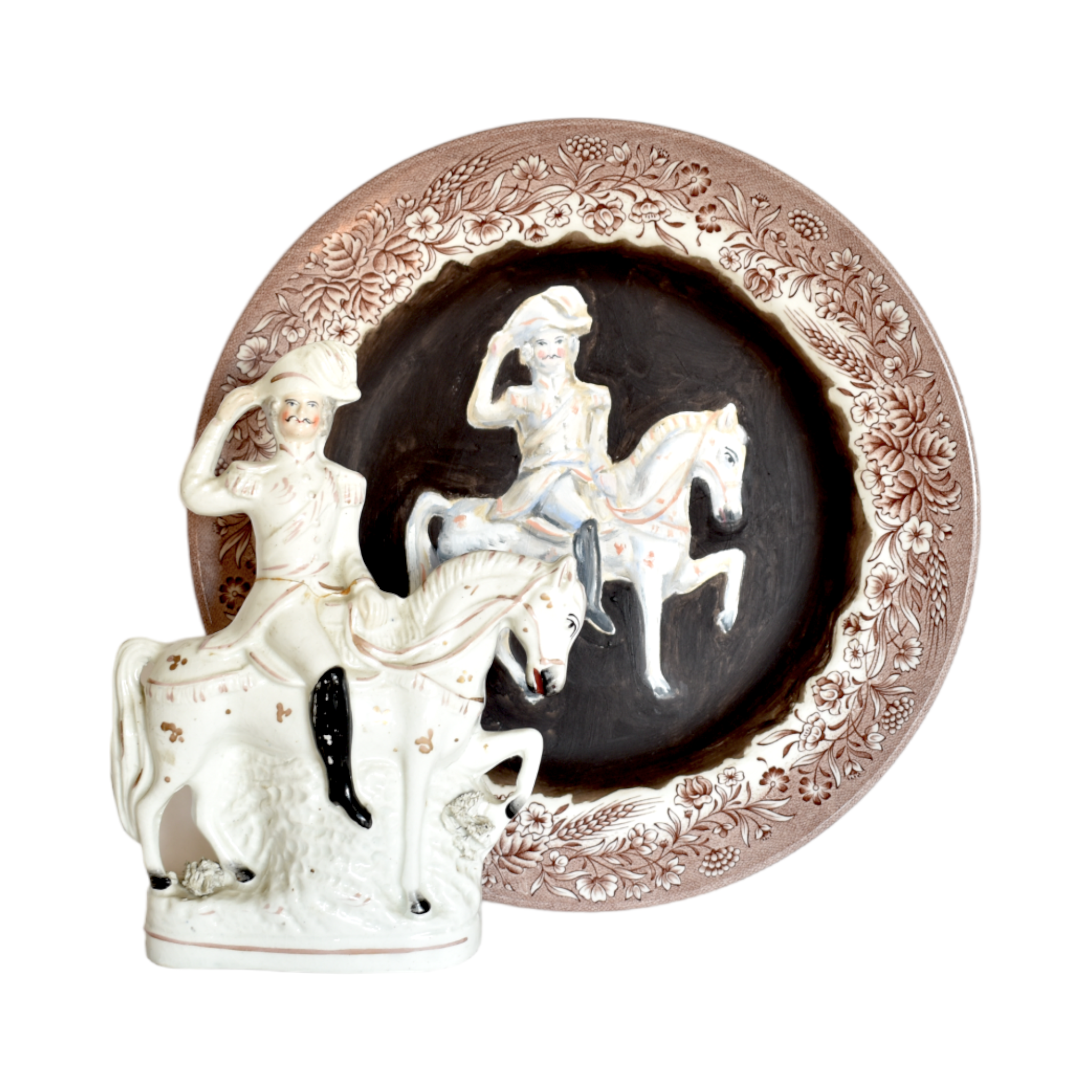 No. 1008 Staffordshire Equestrian on a White Horse and their Portrait