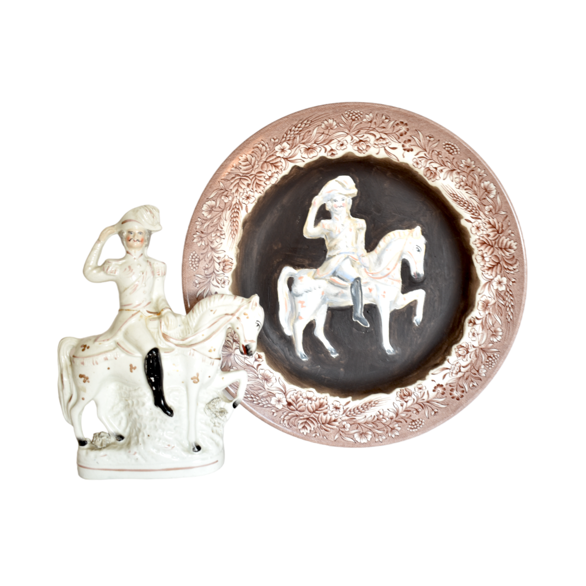 No. 1008 Staffordshire Equestrian on a White Horse and their Portrait