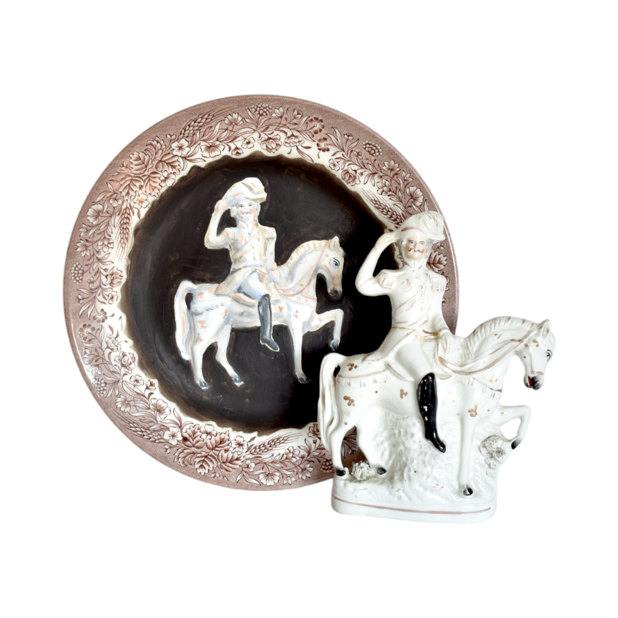 No. 1008 Staffordshire Equestrian on a White Horse and their Portrait