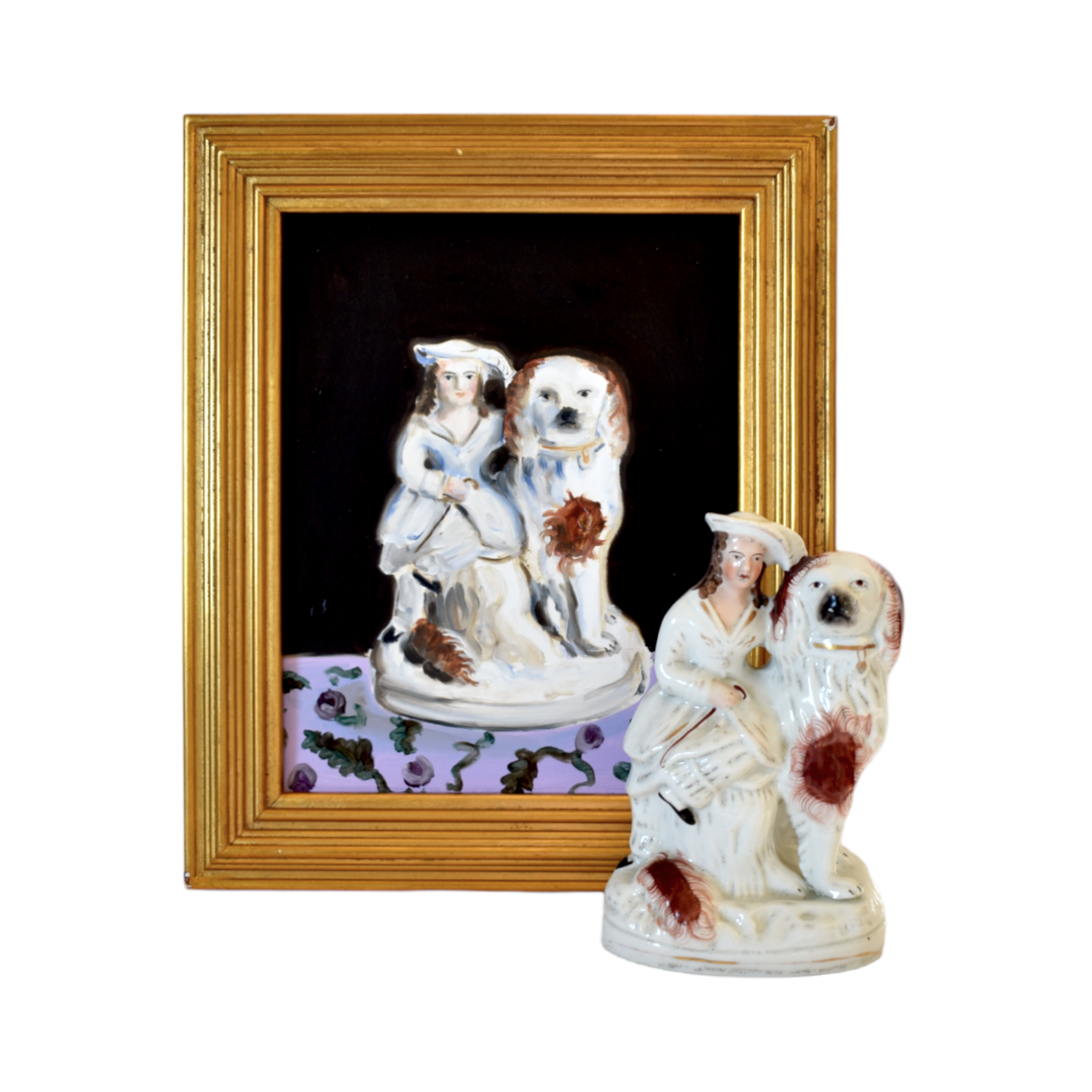 Arabella the Shepherdess and Leopold the Staffordshire Dog Portrait