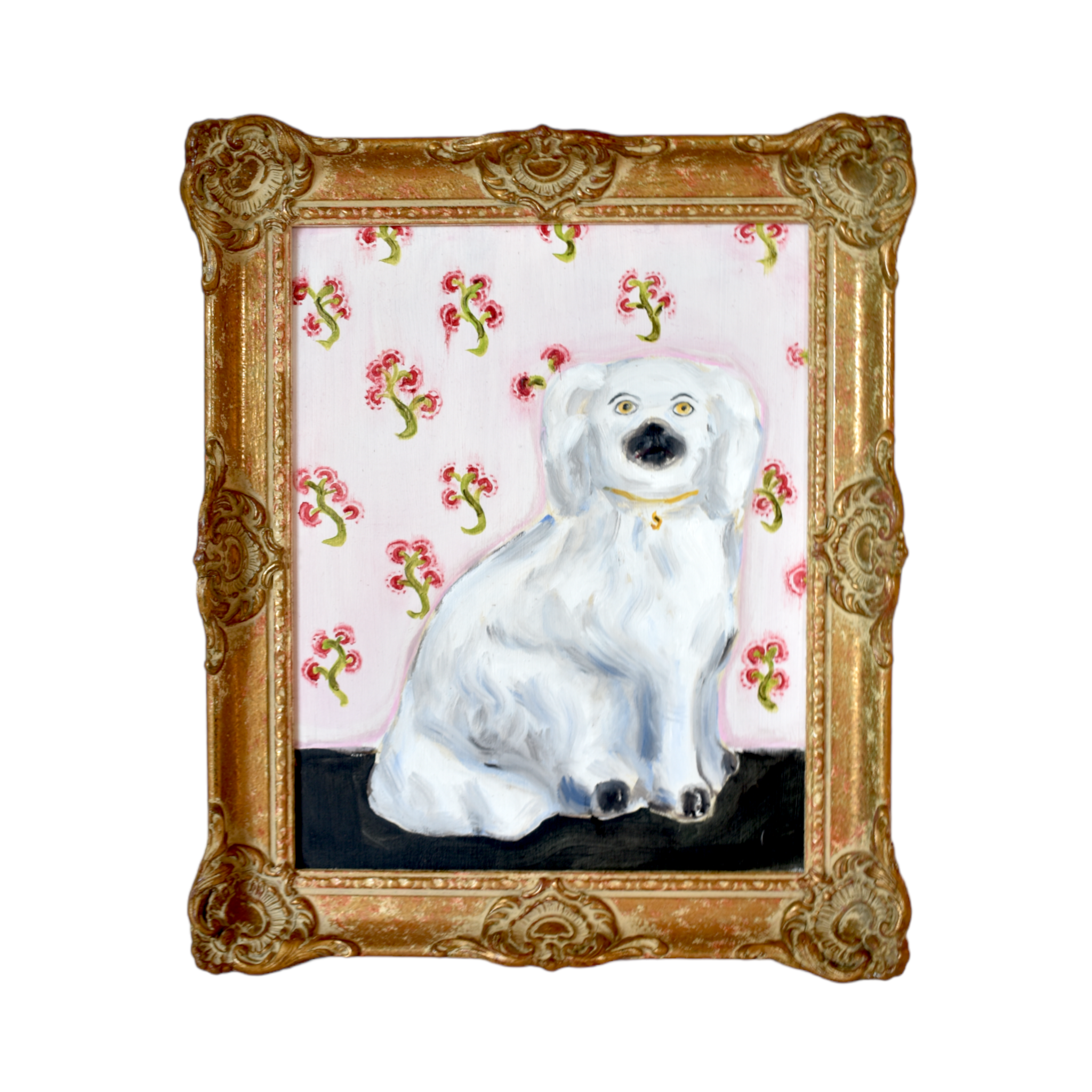 No. 1034 Chloe & Charles the White Staffordshire Dogs and Their Portraits