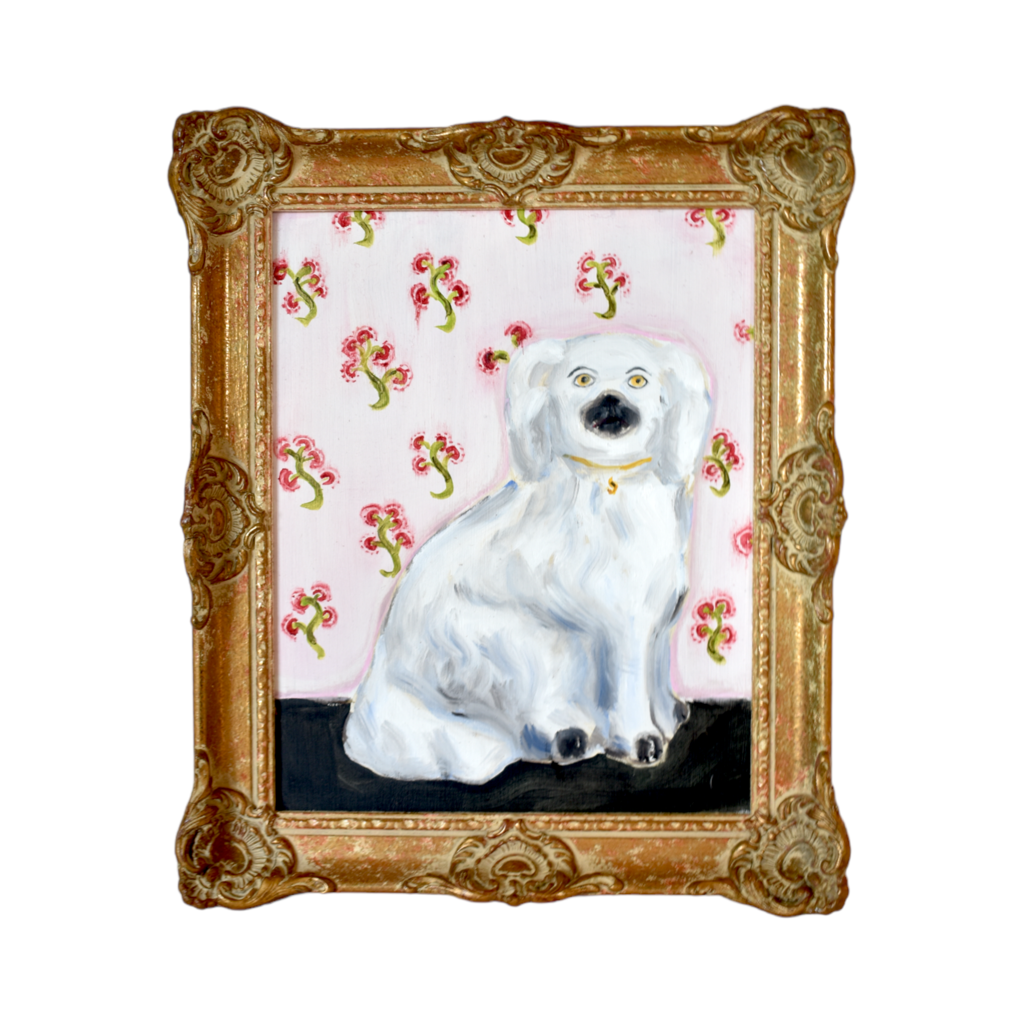 Chloe & Charles the White Staffordshire Dogs Portraits
