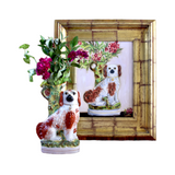 Frances the Red & White Staffordshire Dog (Spill Vase) and Her Portrait