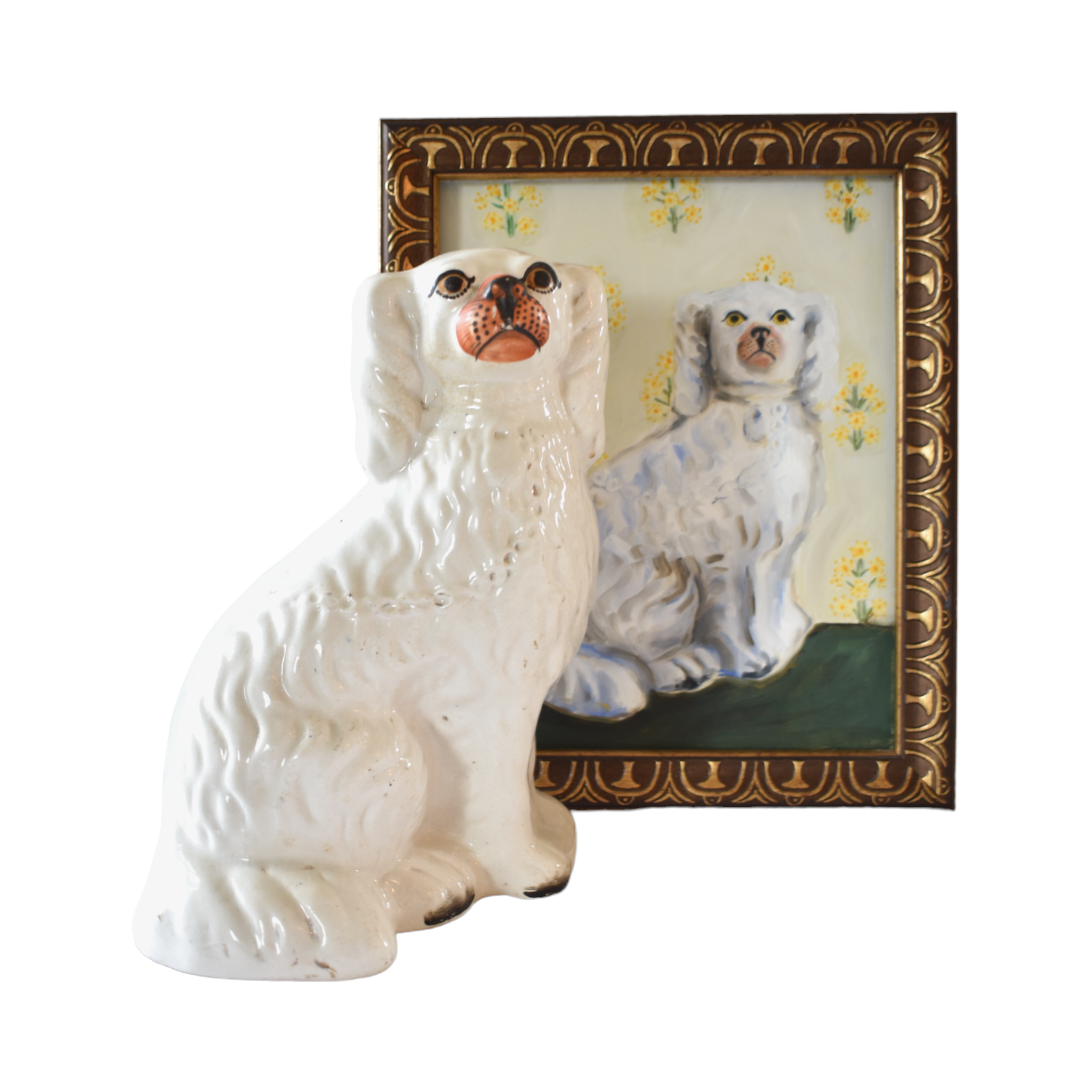 No. 1039 Percy & Primrose the White Staffordshire Dogs and Their Portraits