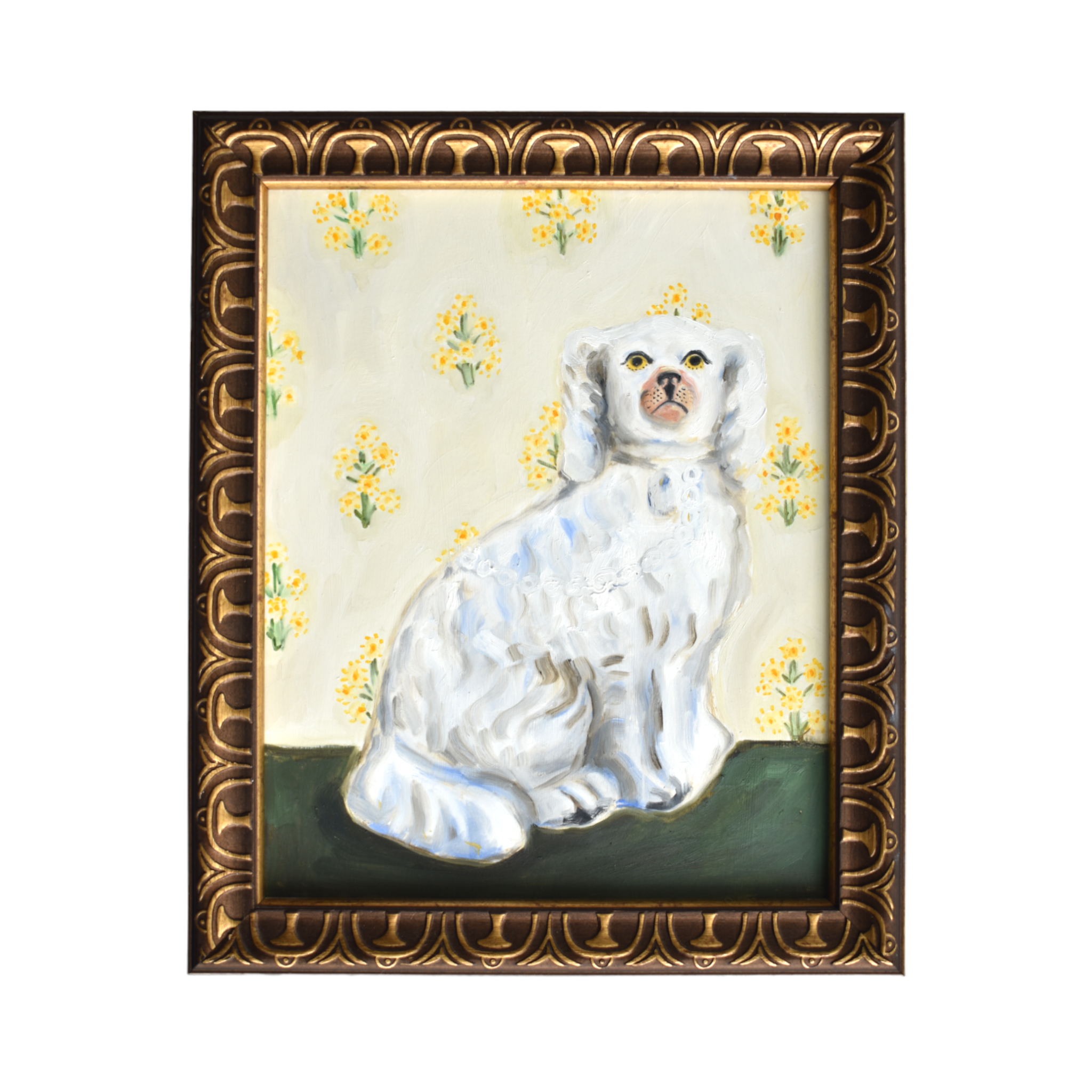 Percy & Primrose the White Staffordshire Dogs Portraits