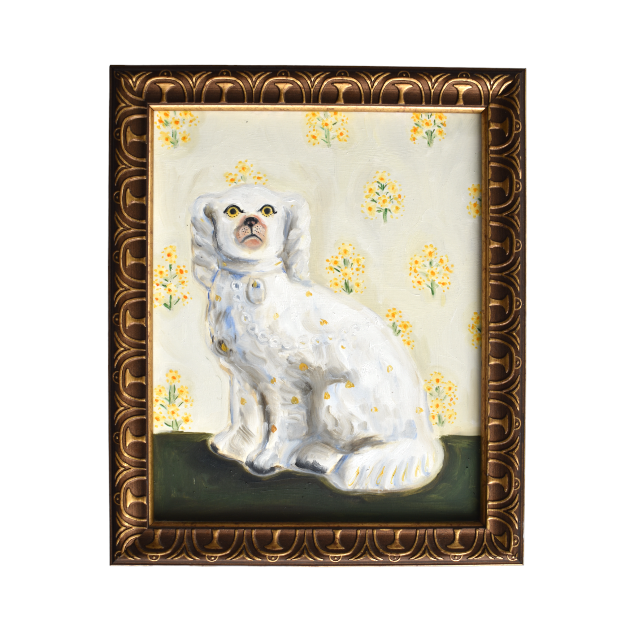 Percy & Primrose the White Staffordshire Dogs Portraits