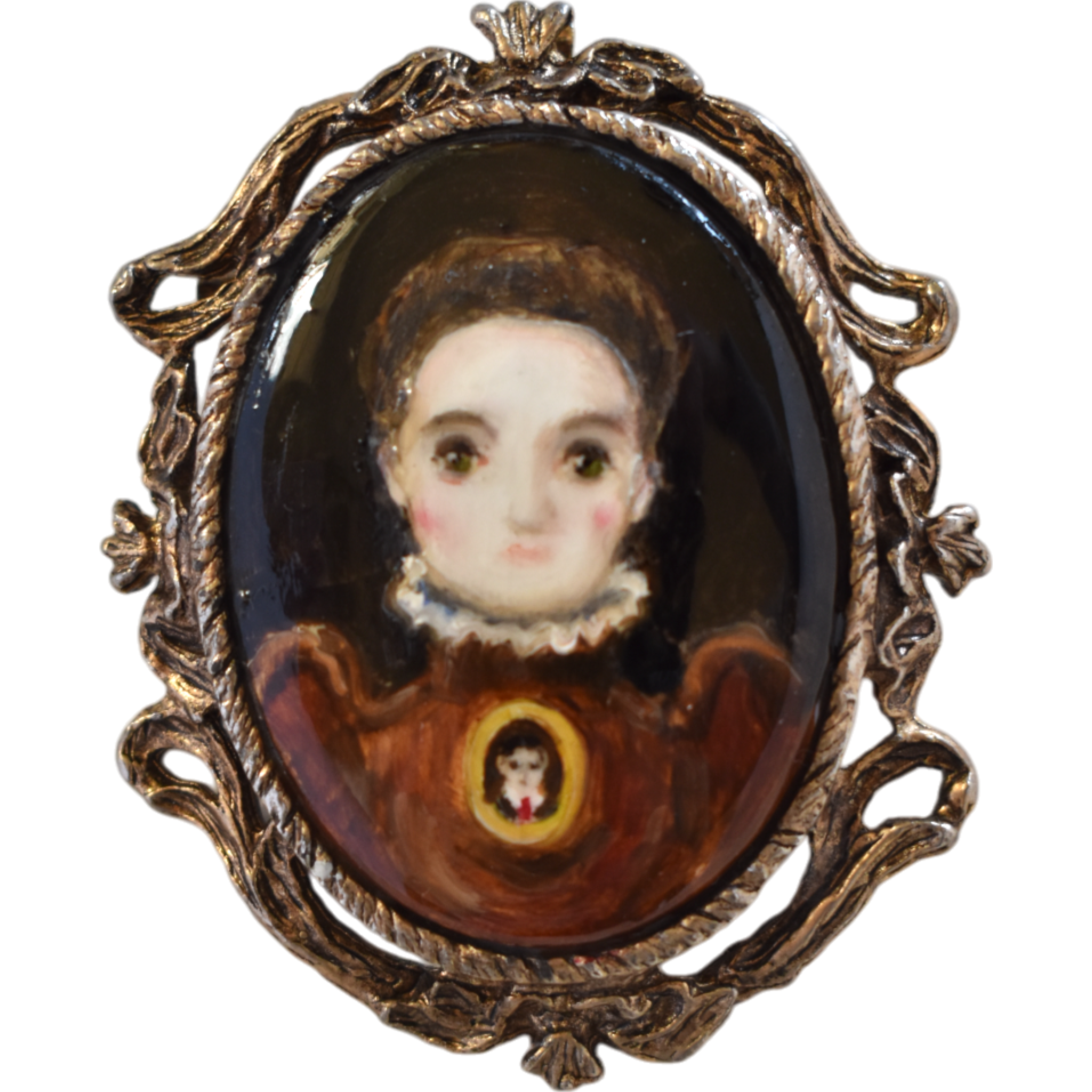 No. 2445 "Violet" Portrait Pendant-Brooch