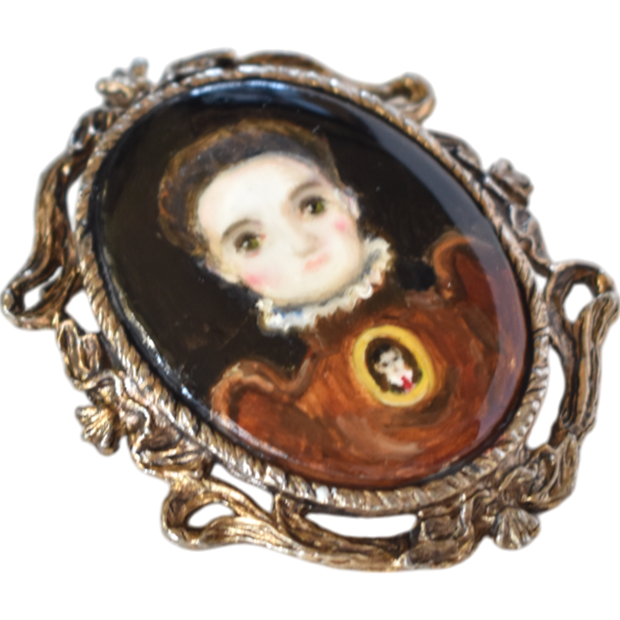 No. 2445 "Violet" Portrait Pendant-Brooch