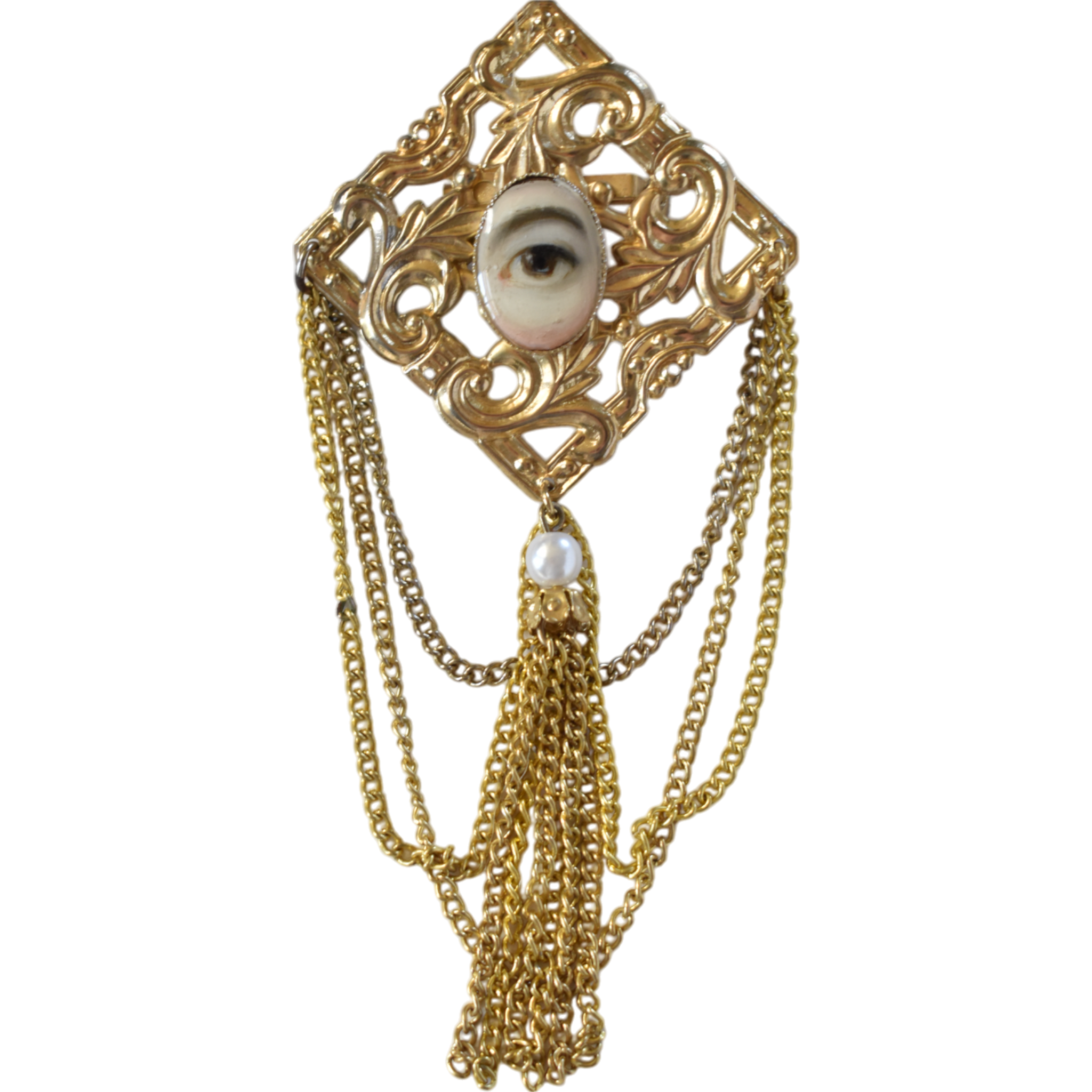 No. 2274 Lover's Eye Diamond Swag & Tassel Brooch