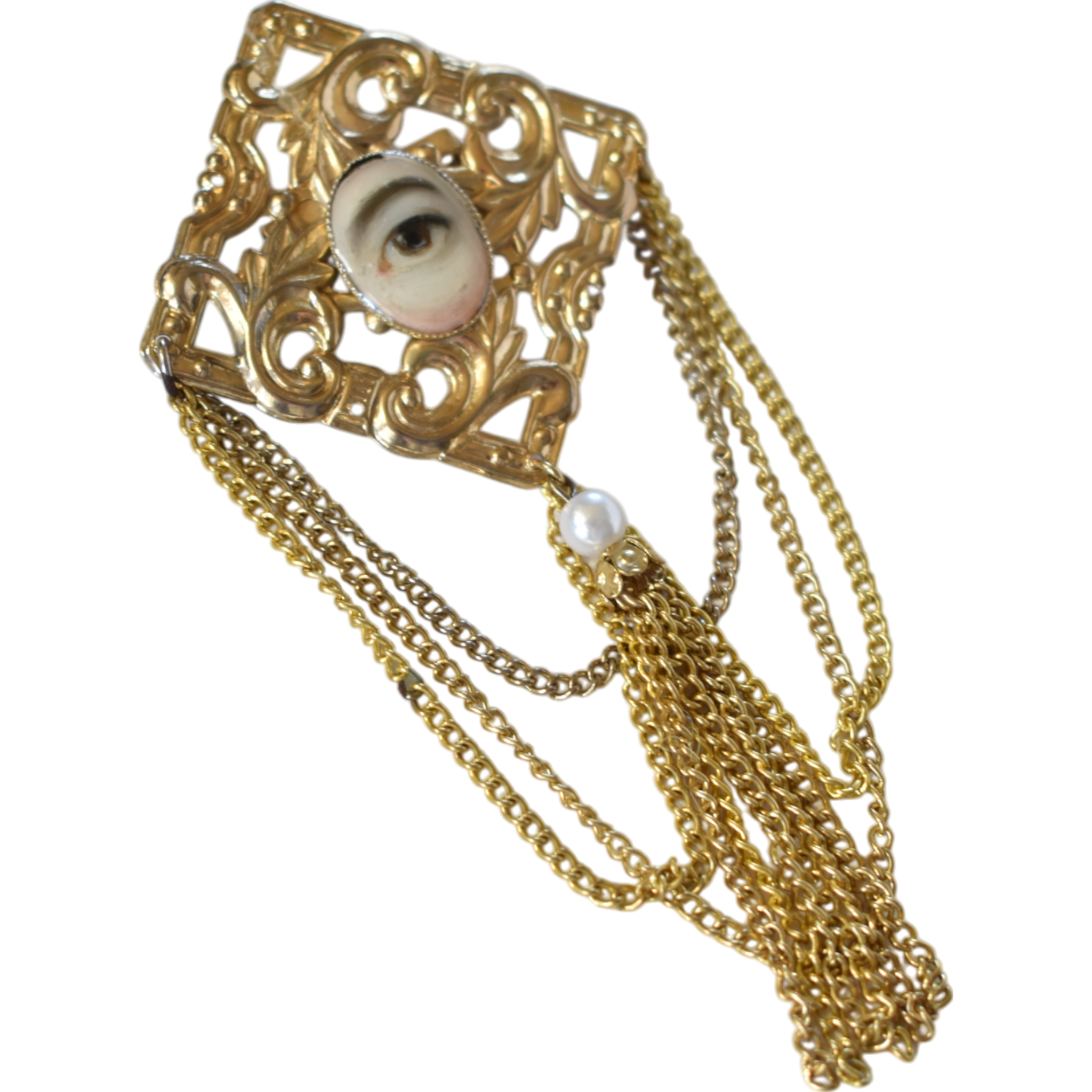 No. 2274 Lover's Eye Diamond Swag & Tassel Brooch